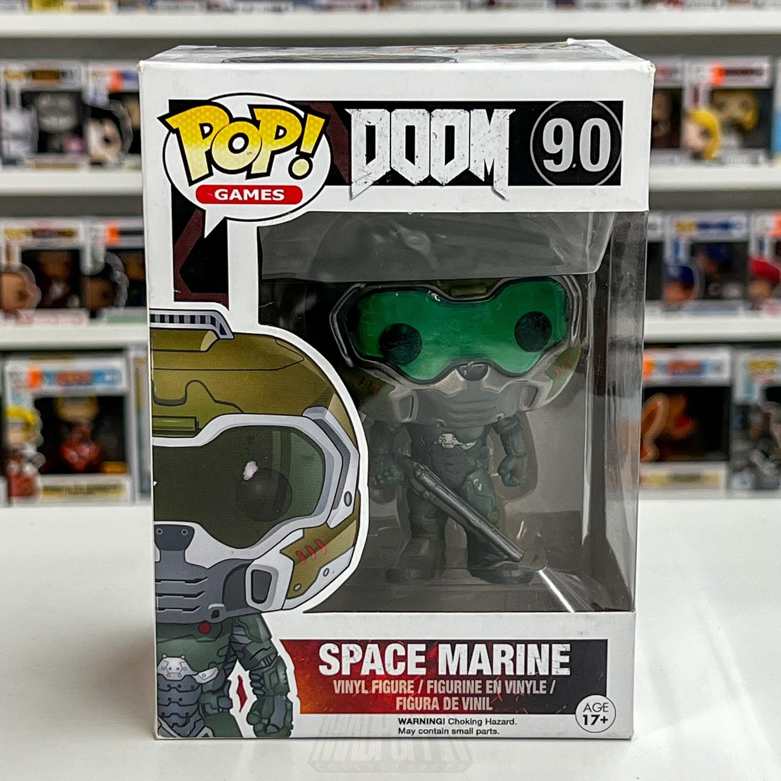 Funko Pop Video Games DOOM Space Marine #90 Vinyl Figure Boxed 2016 Bethesda Toy
