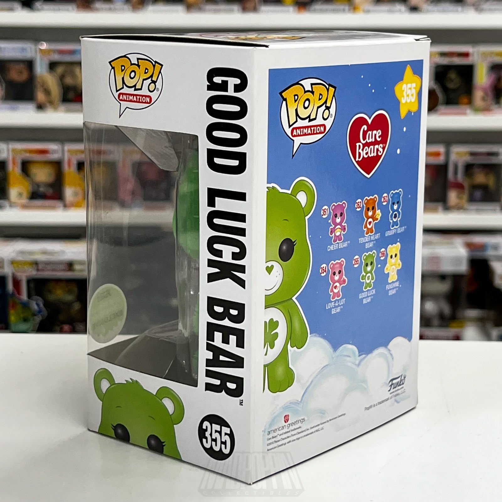 Funko Pop Animation Good Luck Care Bears Flocked ECCC 355 Green Toy Vinyl Figure2