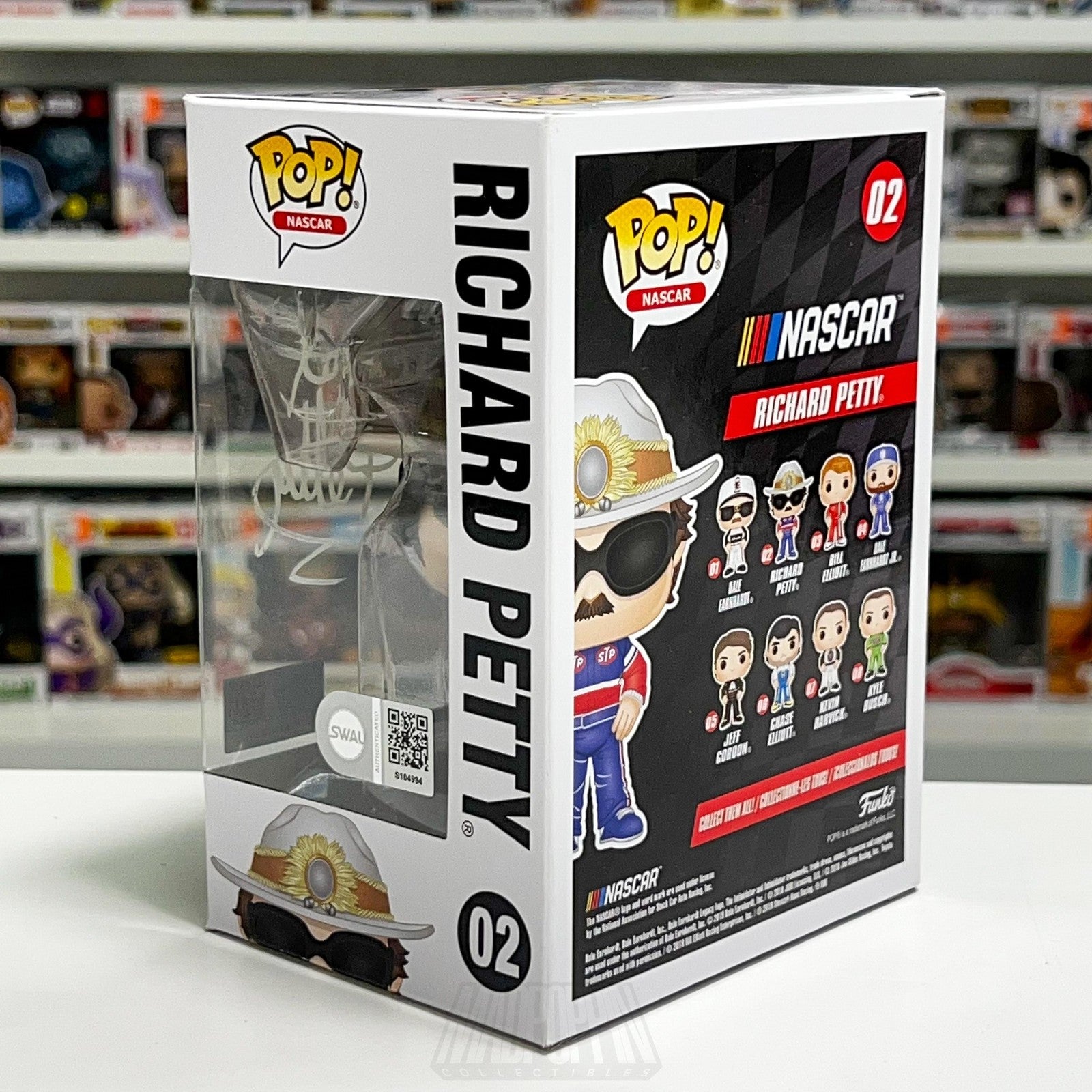 Funko Pop NASCAR Richard Petty 02 Vinyl Figure Autographed SWAU Authenticated