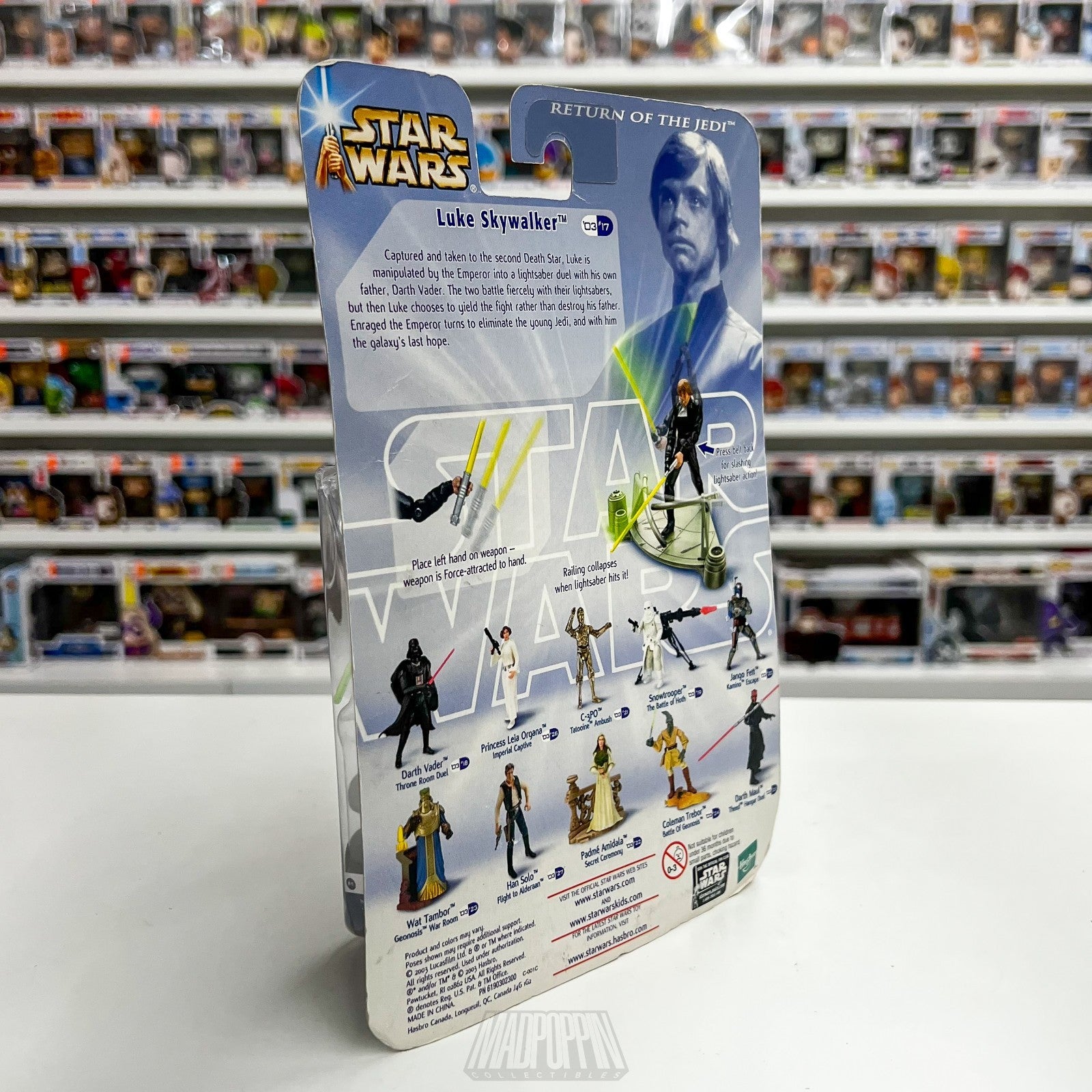 Star Wars Luke Skywalker Throne Room Duel ROTJ Action Figure 2003 Hasbro Sealed