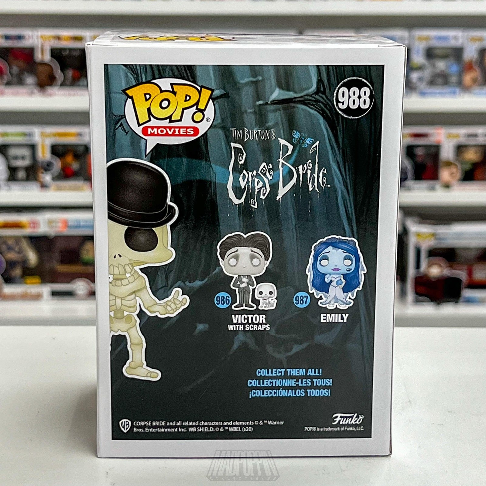 Funko Pop Movies Corpse Bride Skeleton 988 Tim Burton Limited Edition Vinyl