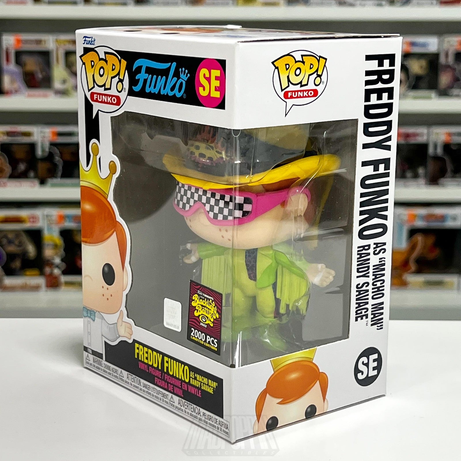 Funko Pop SE Freddy Funko Macho Man Randy Savage WWE Blacklight 2022 2000 PCS