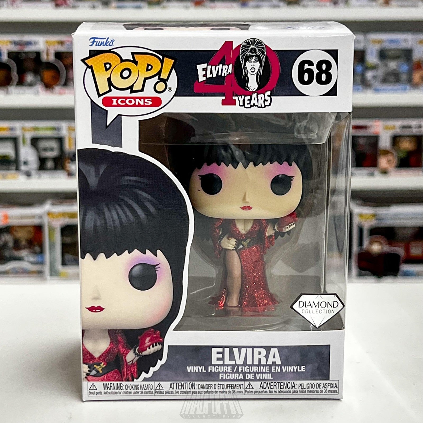 Funko Pop Icons Elvira 40 Years Diamond Collection #68 Limited Edition New