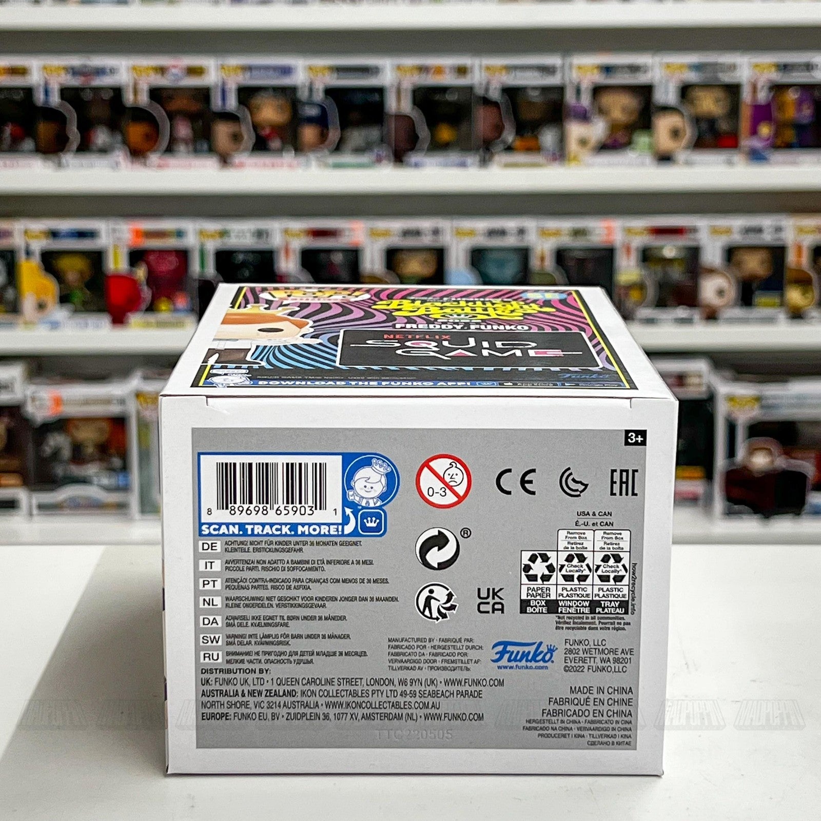 Funko Pop Freddy Funko Player 456 Squid Game SE Blacklight Battle 2022 2000 PCS