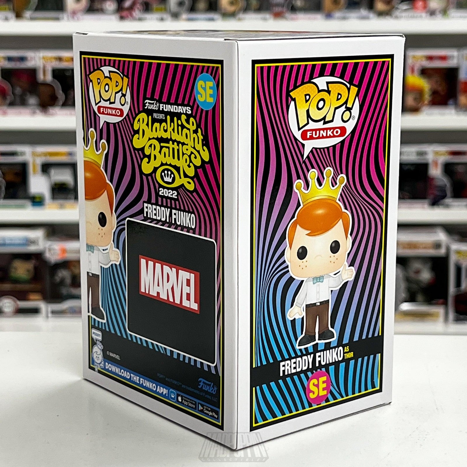 Freddy Funko as Thor Pop! Fundays 2022 Blacklight Battle SE Marvel Metallic 1000