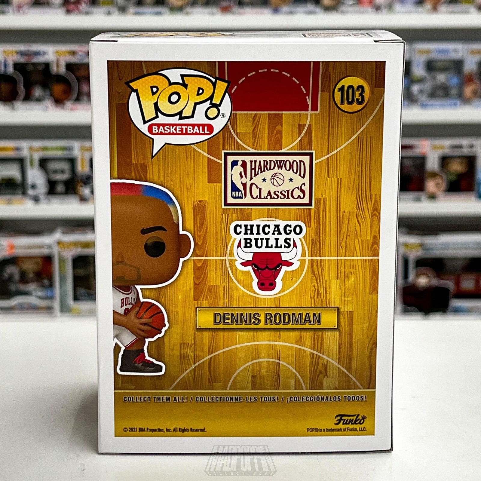 Funko Pop Dennis Rodman 103 Chicago Bulls NBA Hardwood Classics Basketball