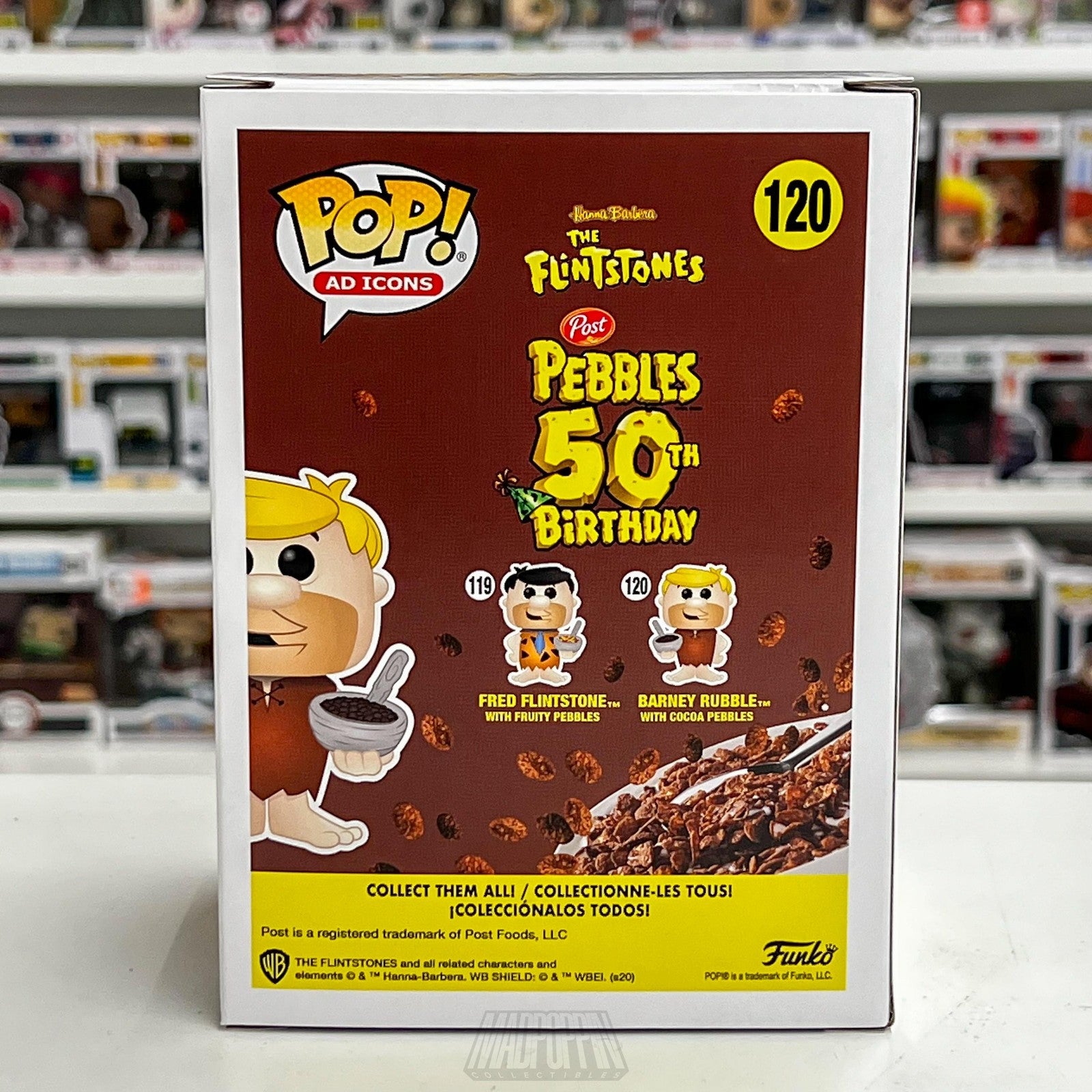 Funko Pop Ad Icons Barney Rubble Cocoa Pebbles Flintstones #120 Vinyl Figure New