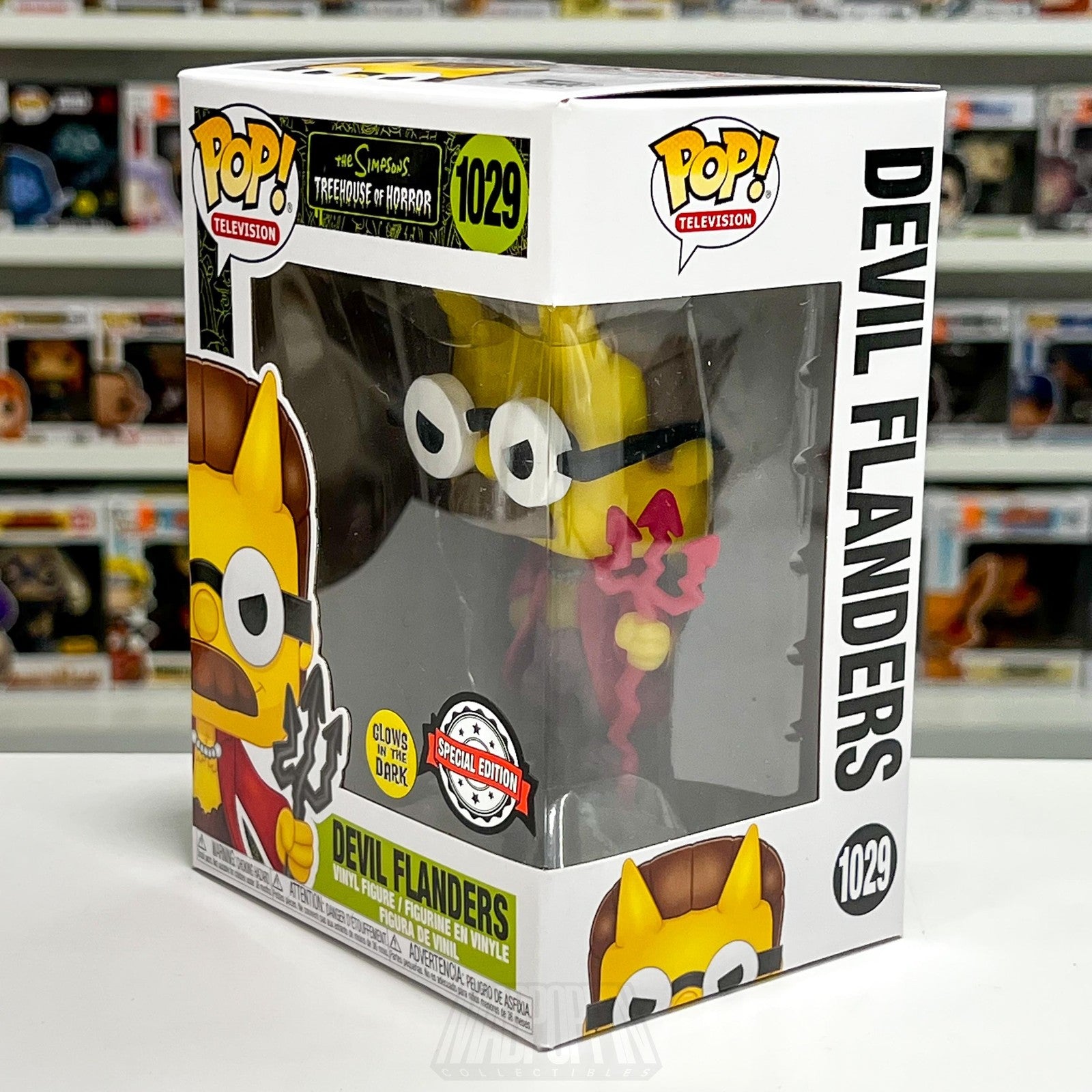 Funko Pop Simpsons Treehouse of Horror Devil Flanders 1029 Glow Special Edition