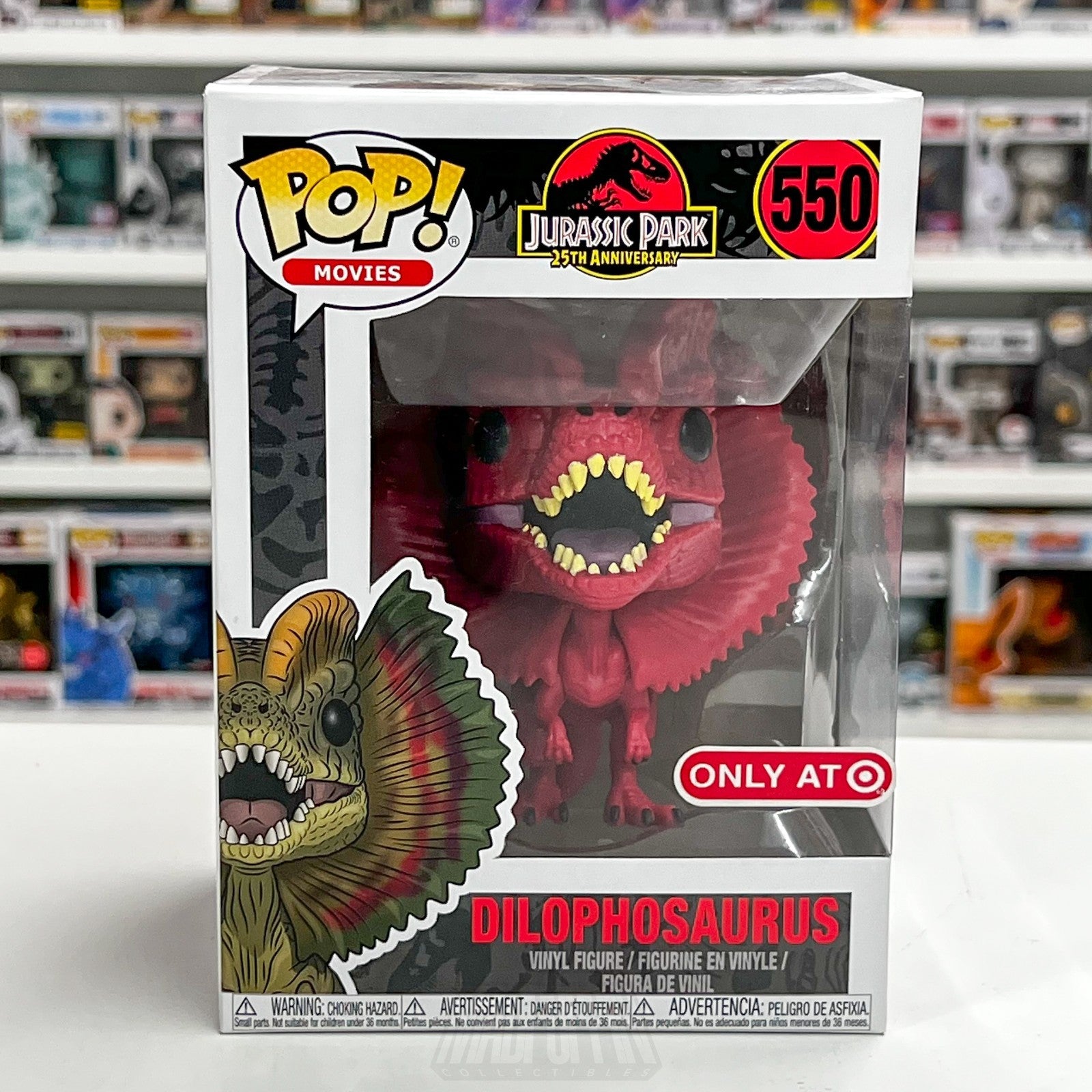 Funko Pop Movies Jurassic Park Dilophosaurus Red Target 550 Dinosaur Toy Figure0