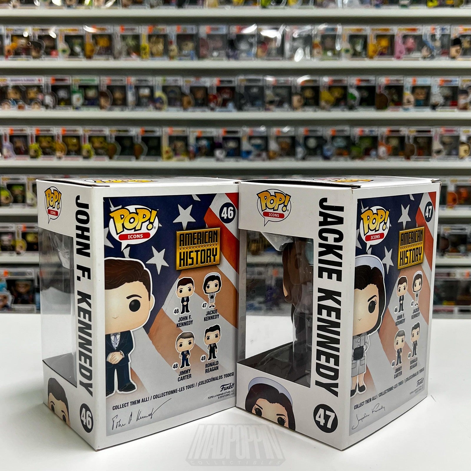 Funko Pop Icons American History John F Kennedy Jackie 46 47 Set Toy Politics