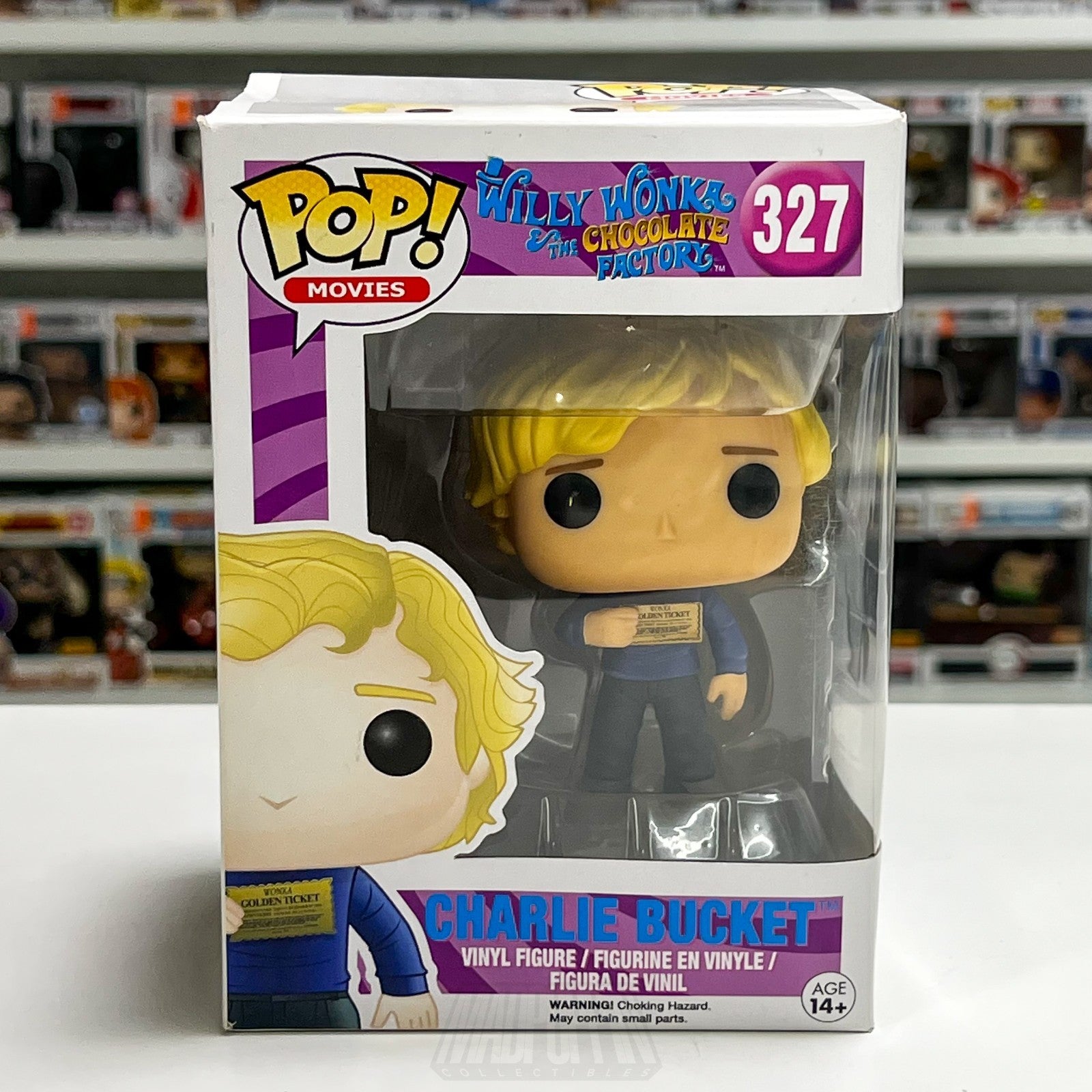Funko Pop Movies Willy Wonka Chocolate Factory Charlie Bucket Golden Ticket 327