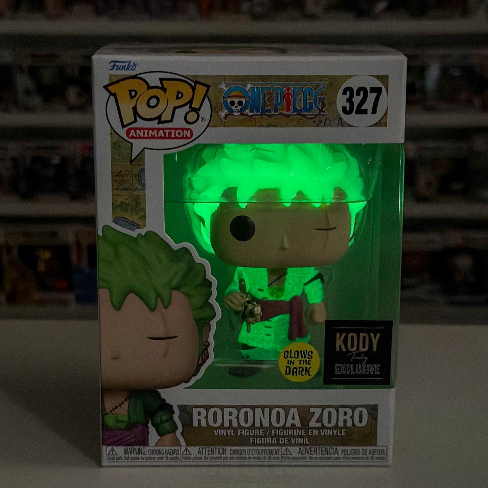 Funko Pop Anime One Piece Roronoa Zoro Kody Glow 327 Pirate Hunter Vinyl Figure0