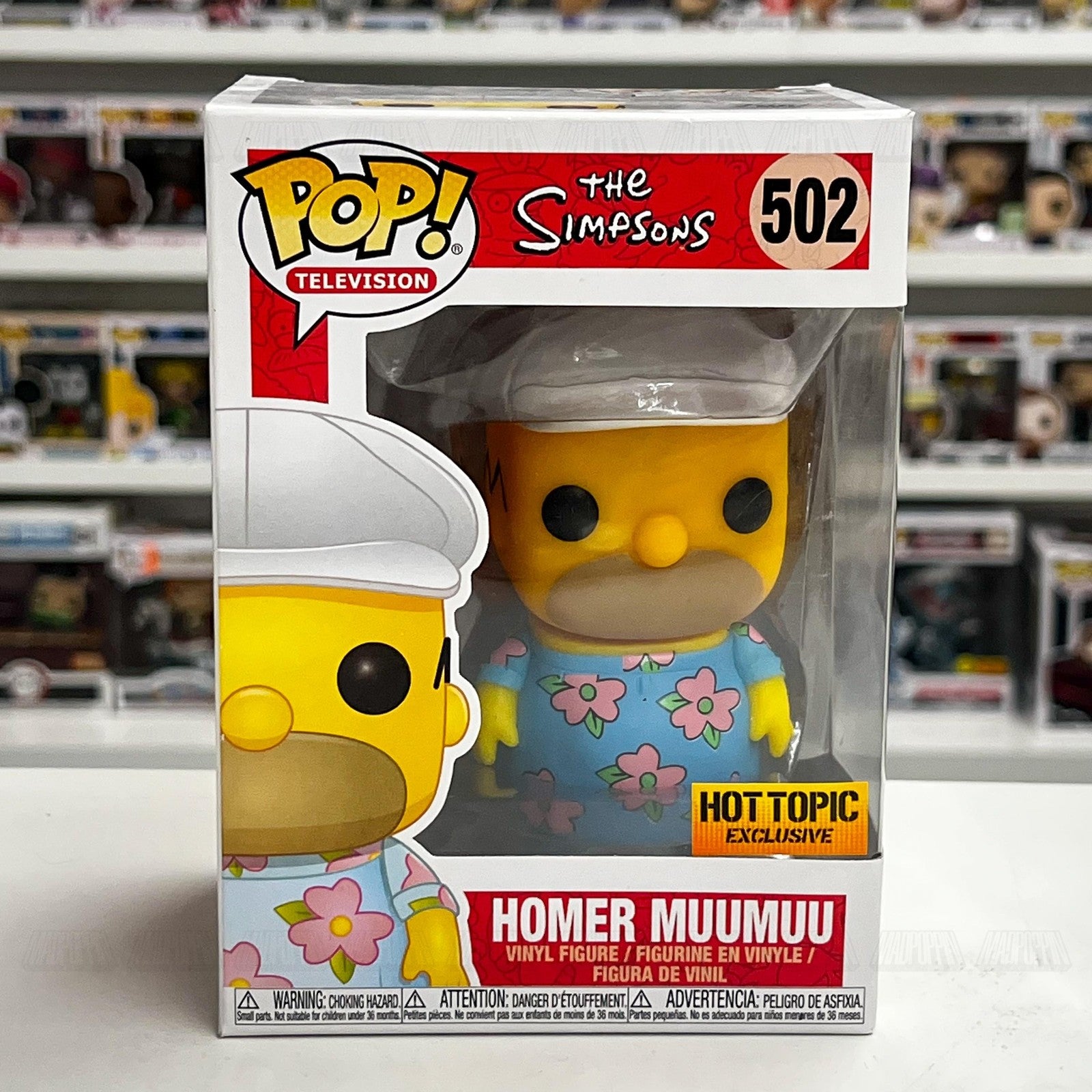 Funko Pop The Simpsons Homer Muumuu 502 Vinyl Figure Hot Topic Exclusive New Box