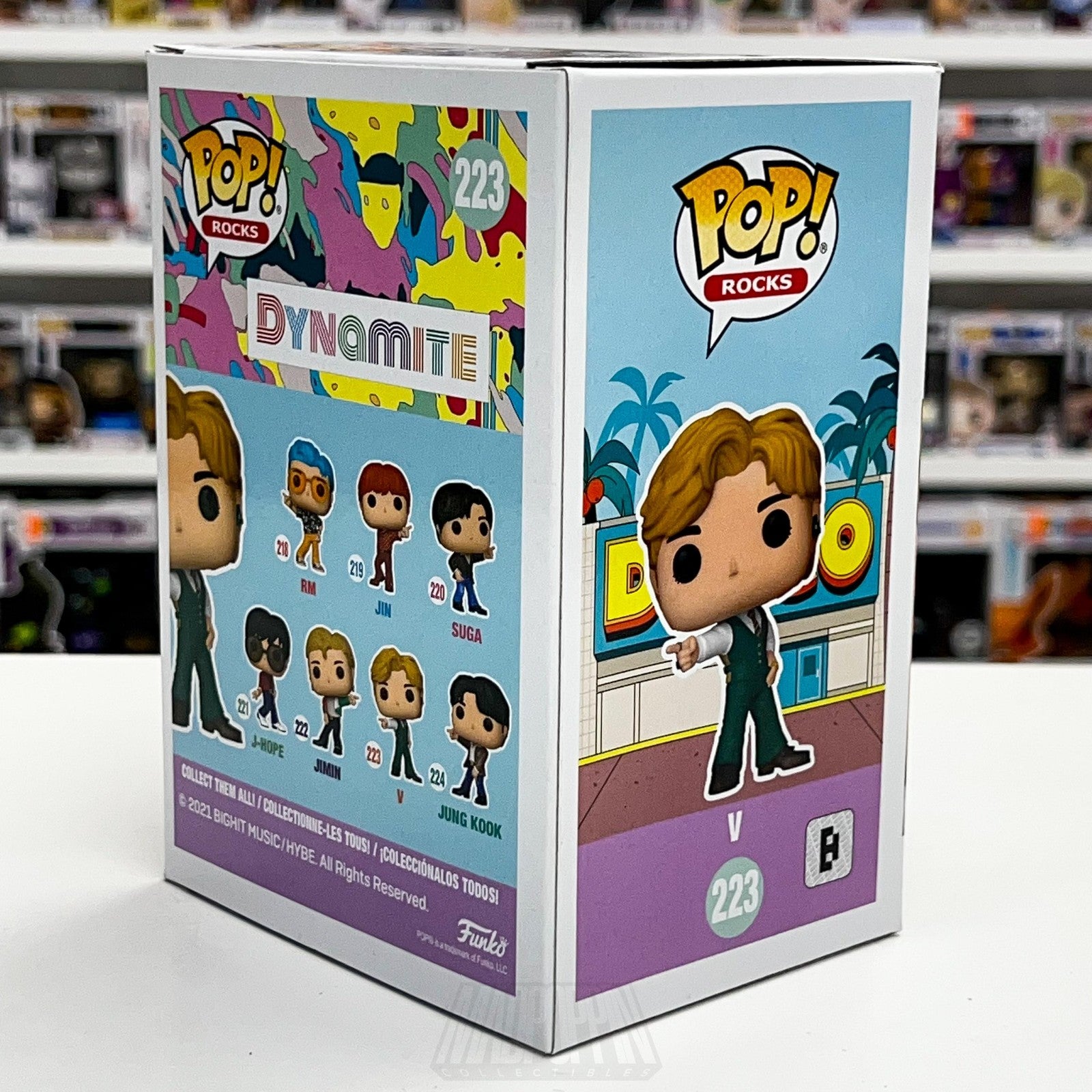 Funko Pop Rocks BTS V Dynamite #223 Vinyl Figure 2021 K-Pop Collectible Boxed4