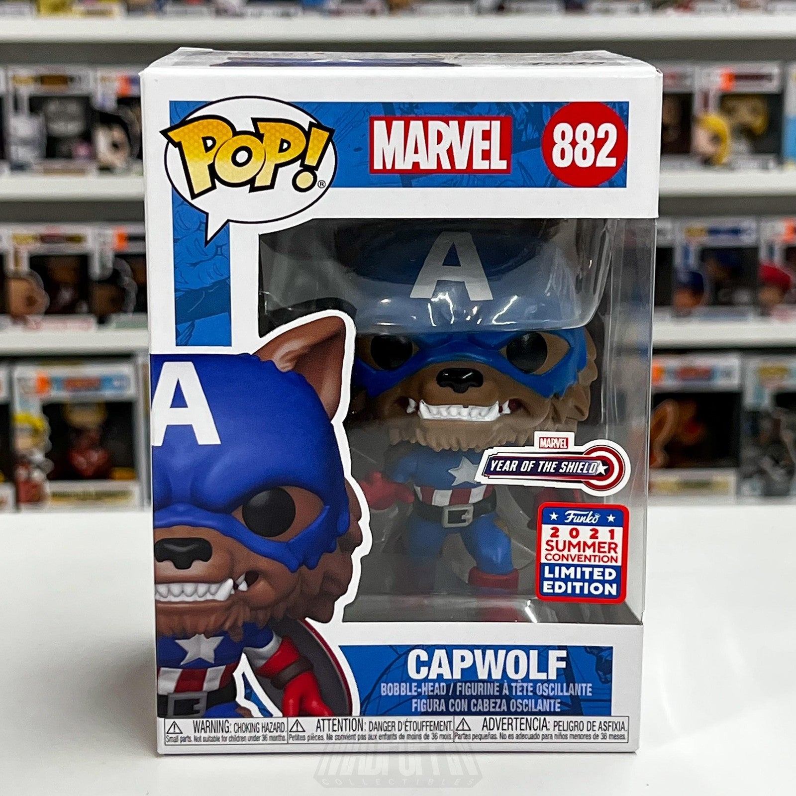 Funko Pop Marvel Capwolf #882 Year of the Shield Convention Limited Captain Toy