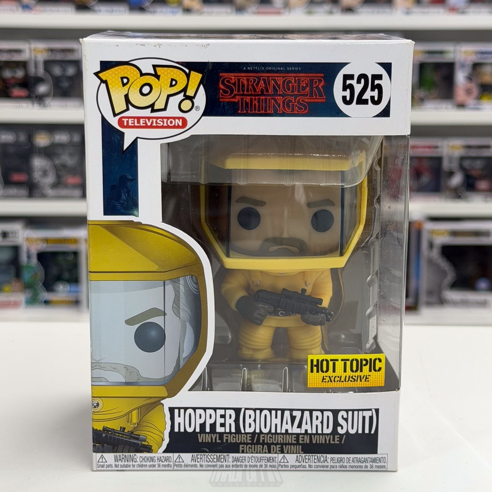 Funko Pop TV Stranger Things Hopper Biohazard Suit Hot Topic 525 Horror Figure0