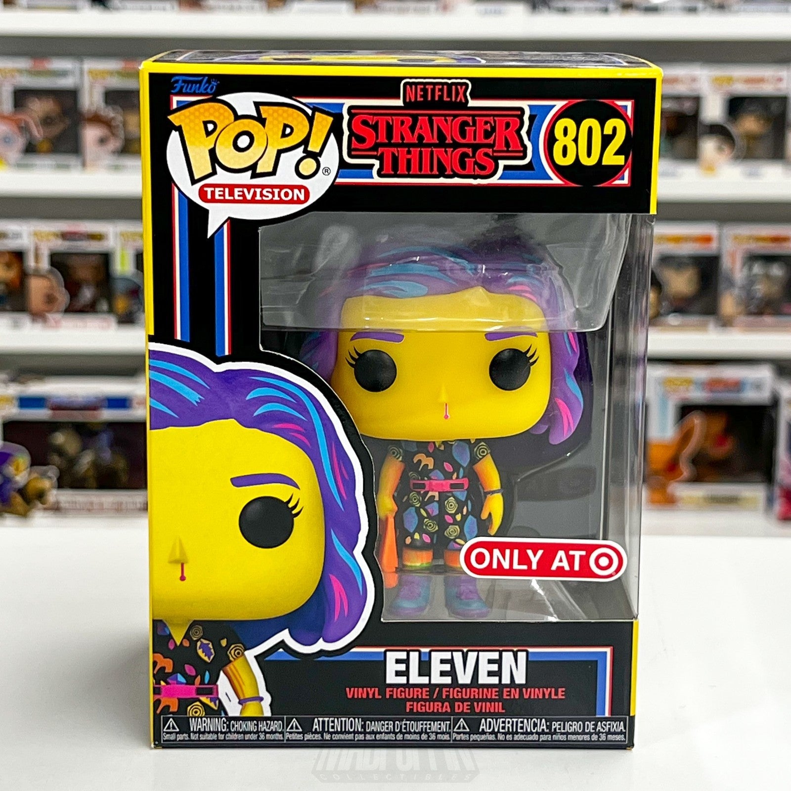 Funko Pop TV Stranger Things Eleven Mall Outfit Blacklight Target 802 Toy Figure0