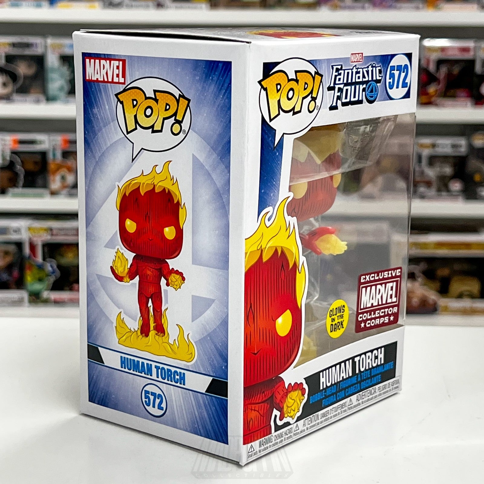 Funko Pop Marvel Collector Corps Fantastic Four Human Torch Glow 572 Toy Figure6