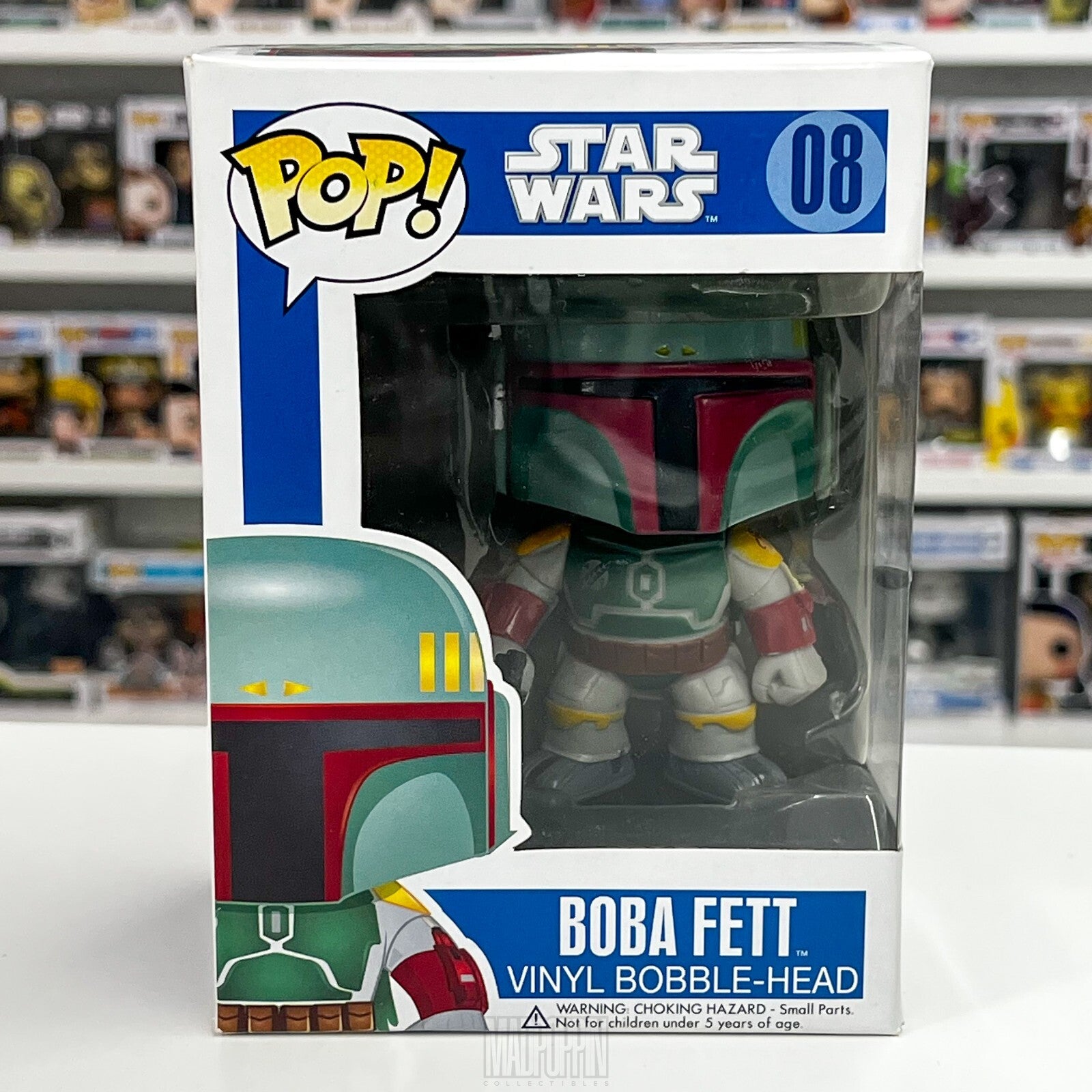 Funko Pop Star Wars Boba Fett Blue Box 1st Release Large Font Vaulted 08