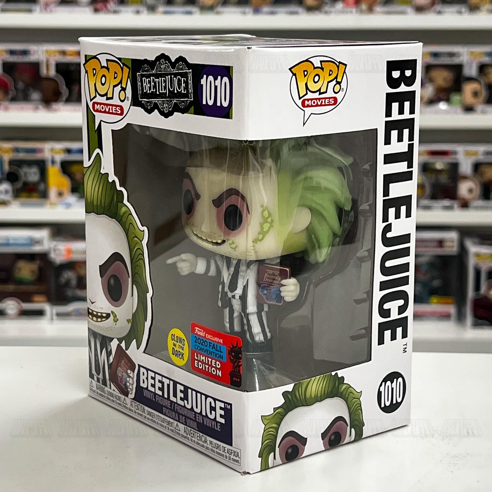 Funko Pop Beetlejuice 1010 Glow in the Dark Fall Convention Exclusive Vinyl