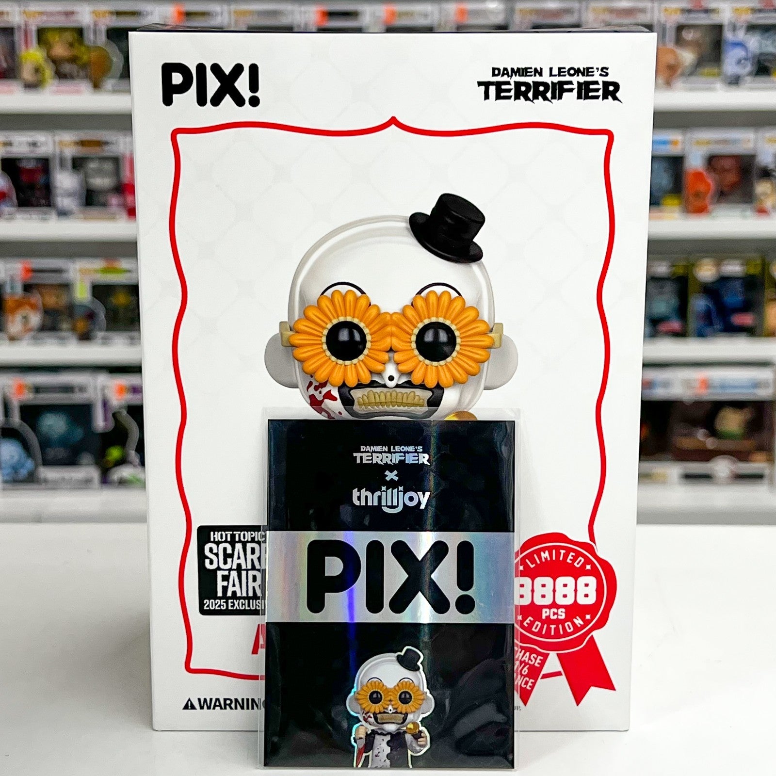 Thrilljoy PIX Art the Clown Hot Topic Scare Fair 2025 Bloody Clown Vinyl Figure9