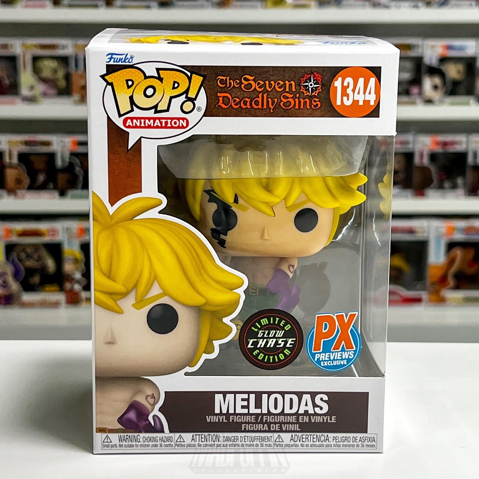 Funko Pop Animation Seven Deadly Sins Meliodas 1344 PX Previews Glow Chase Anime