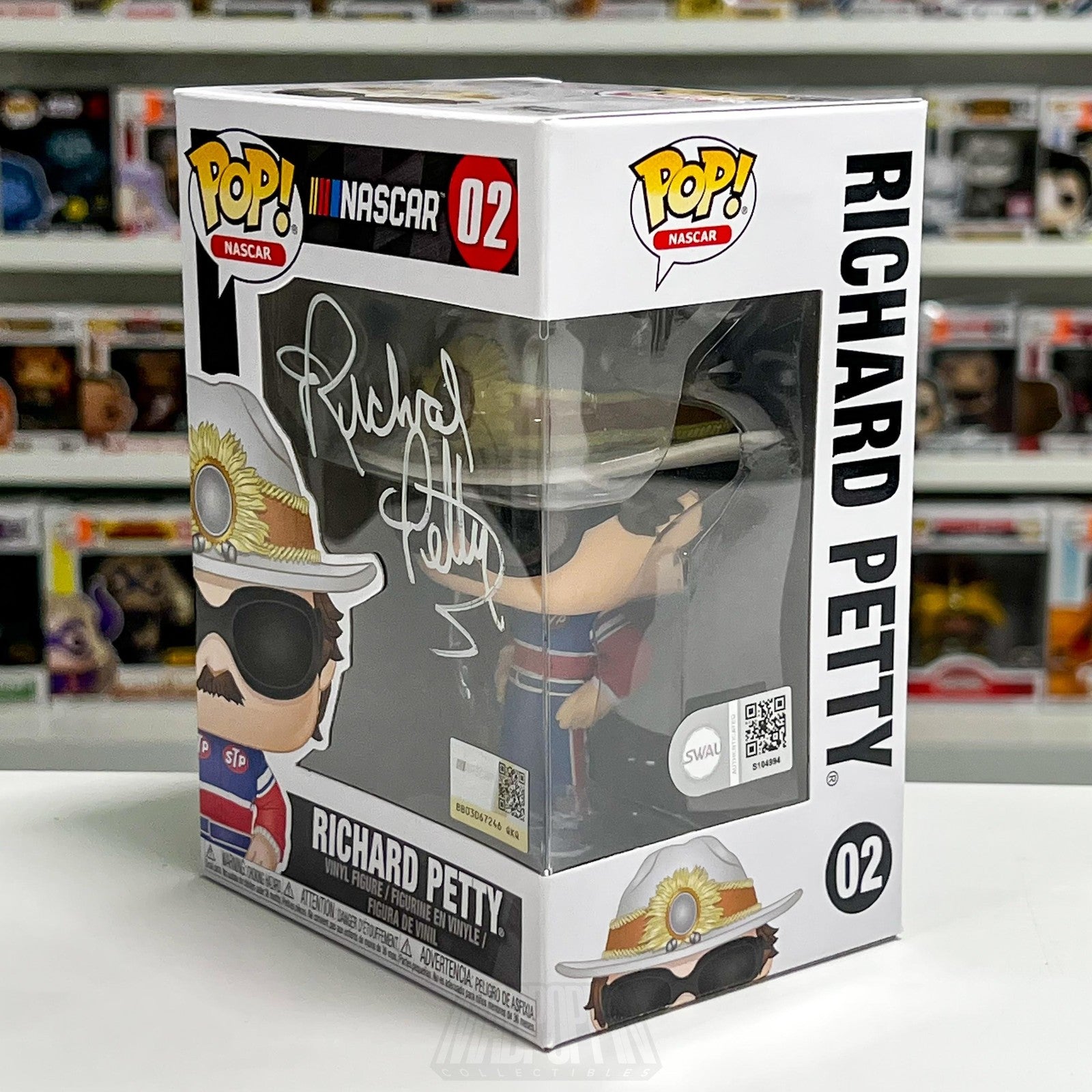 Funko Pop NASCAR Richard Petty 02 Vinyl Figure Autographed SWAU Authenticated