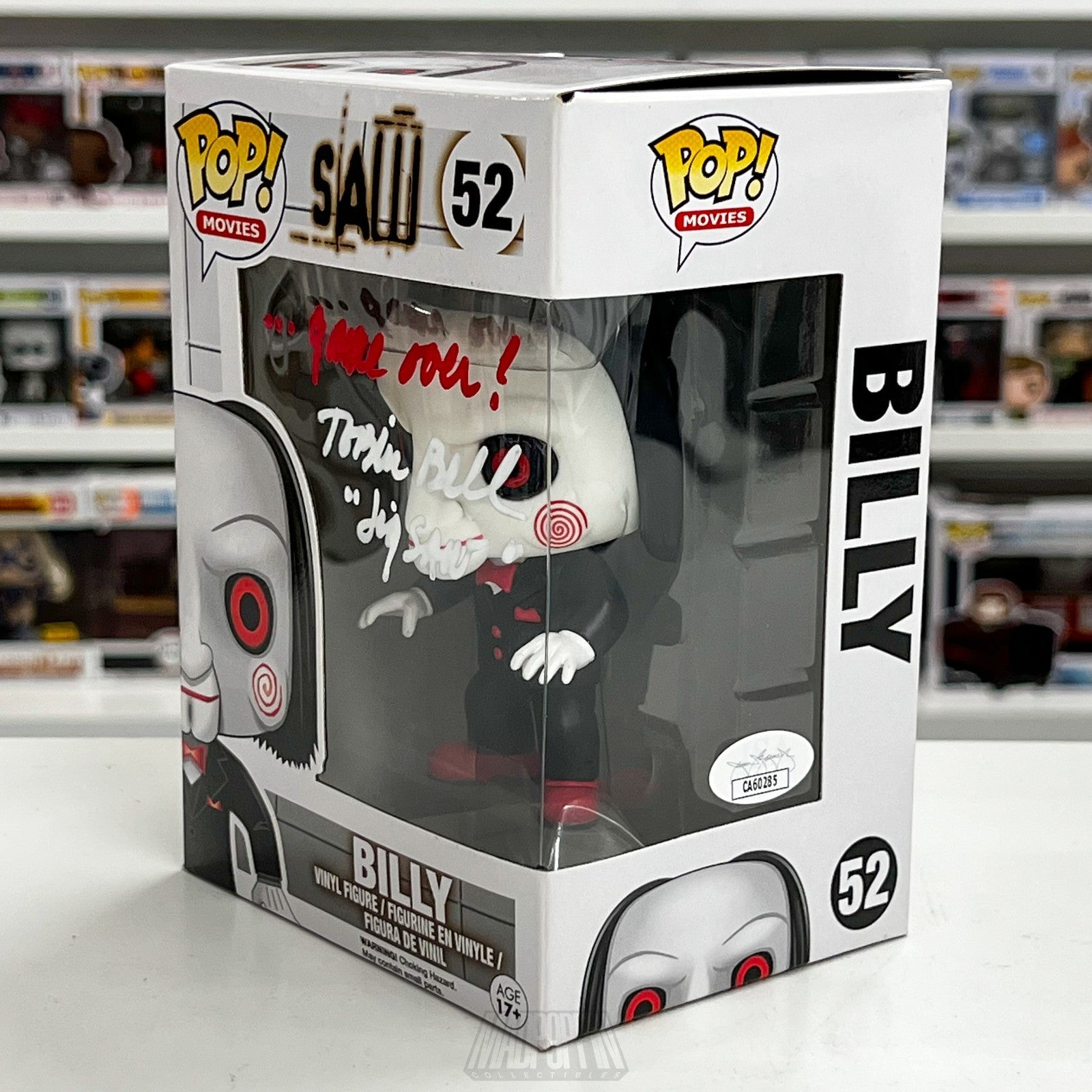 Funko Pop Movies Saw Billy Signed Tobin Bell 52 JSA Authentic Vaulted Horror MIB