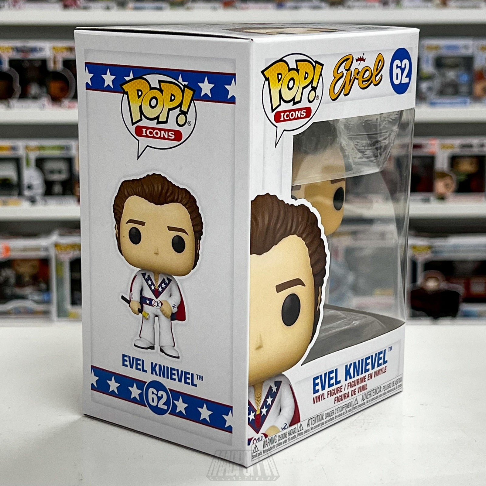 Funko Pop Icons Evel Knievel 62 Vinyl Figure Collectible New in Box Mint