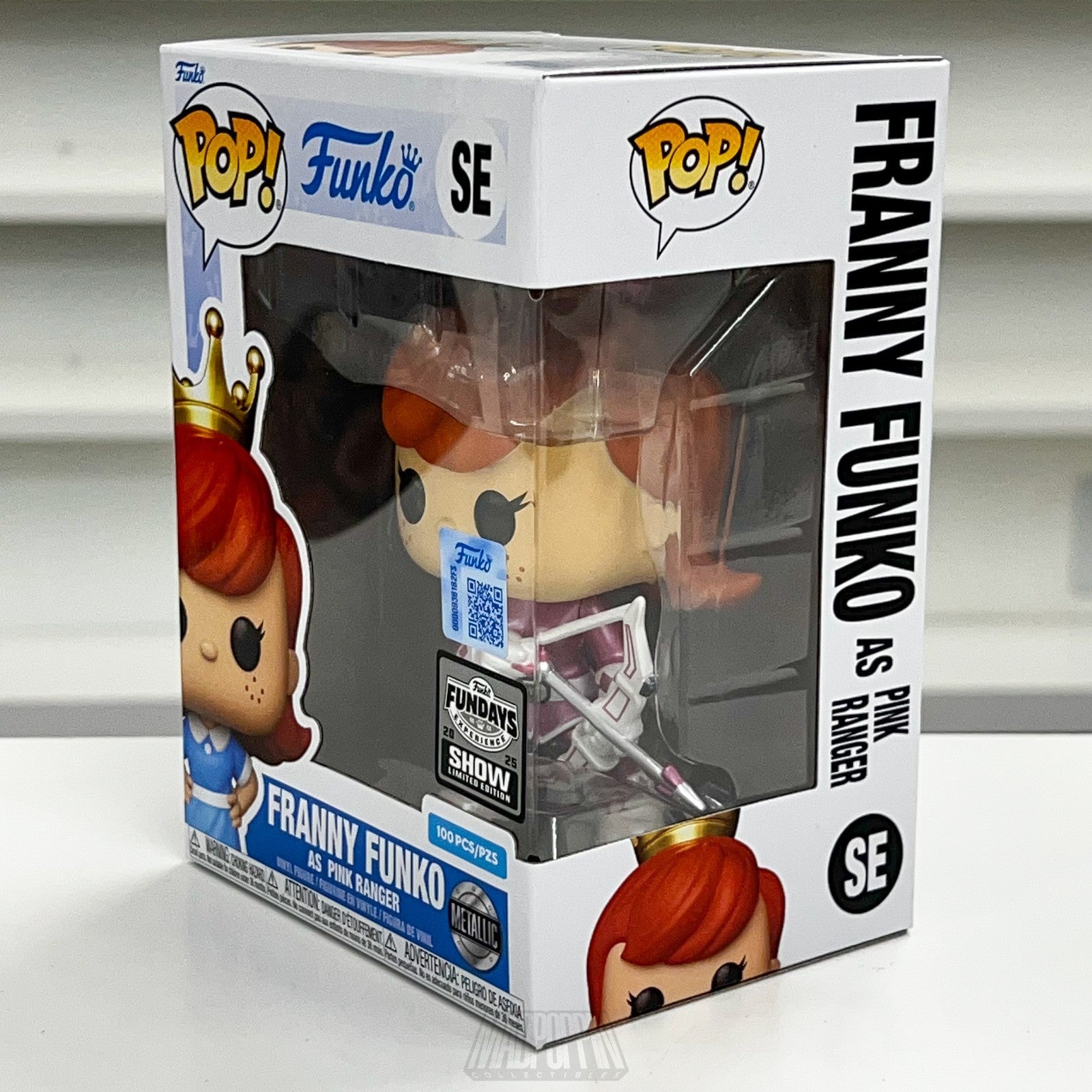 Funko Pop Fundays Franny Mighty Morphin Pink Ranger Metallic Show 100 PCS MMPR