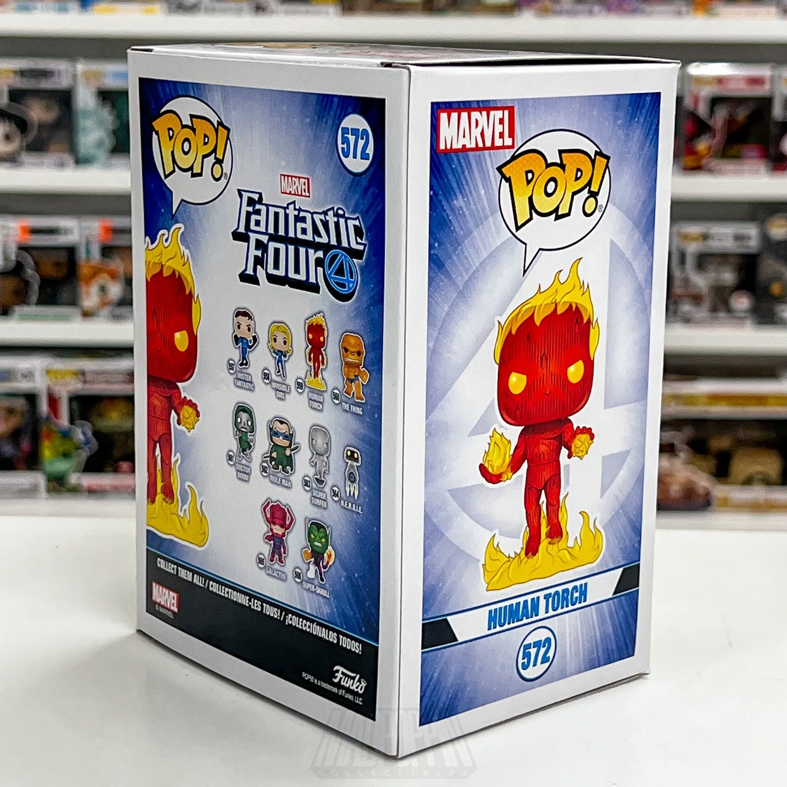 Funko Pop Marvel Collector Corps Fantastic Four Human Torch Glow 572 Toy Figure5