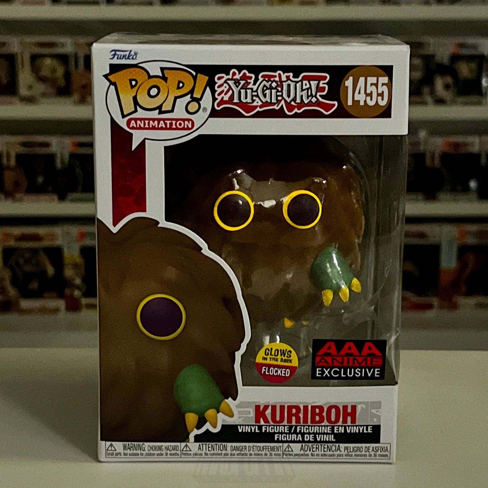 Funko Pop Animation Yu-Gi-Oh Kuriboh 1455 AAA Anime Flocked Glow Vinyl Anime NIB
