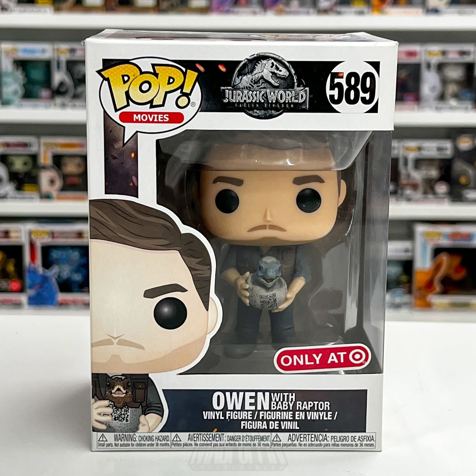 Funko Pop Movies Jurassic World Owen Baby Raptor Target 589 Dinosaur Toy Figure0