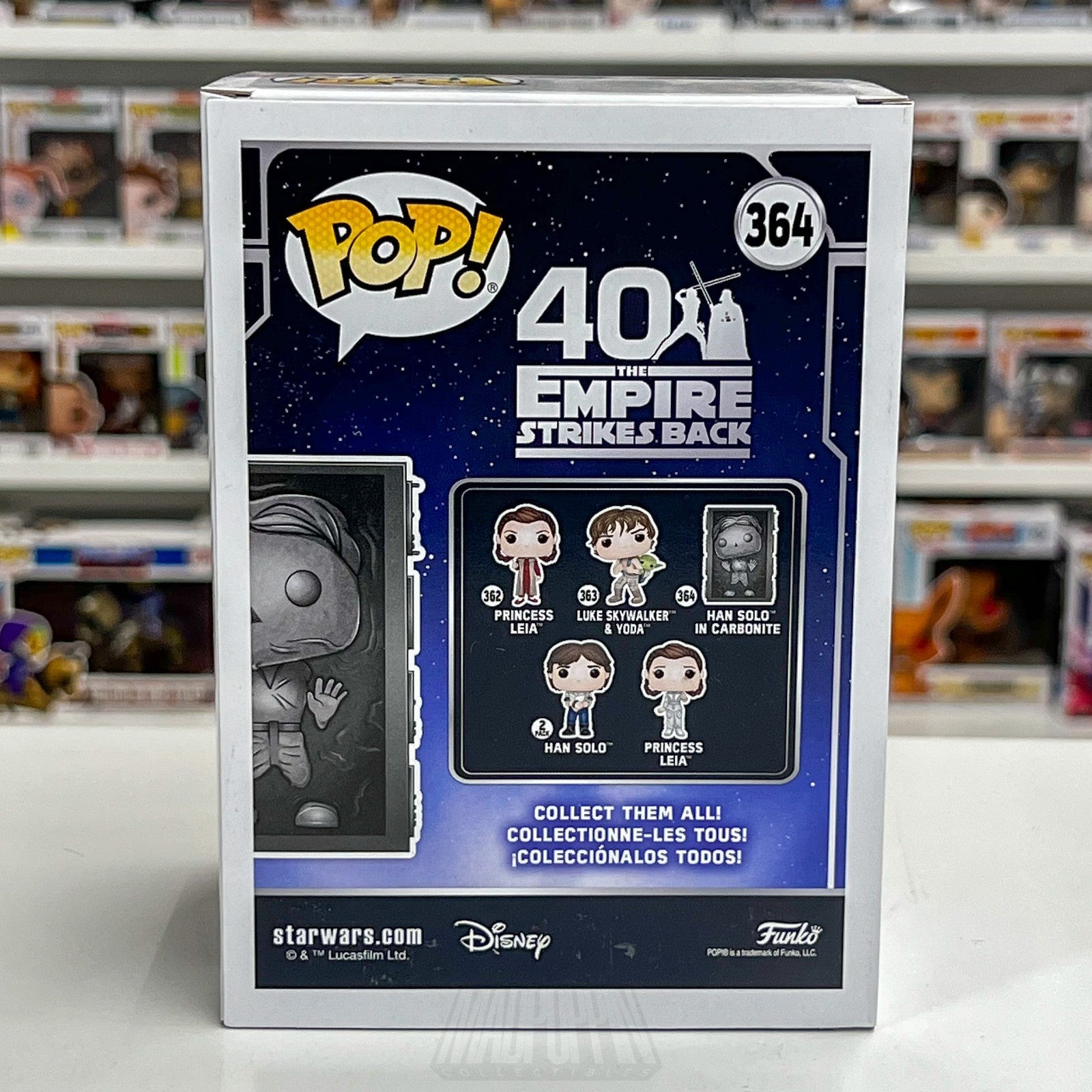Funko Pop Star Wars Empire Strikes Back 40th Han Solo Carbonite 364 Vinyl Figure3
