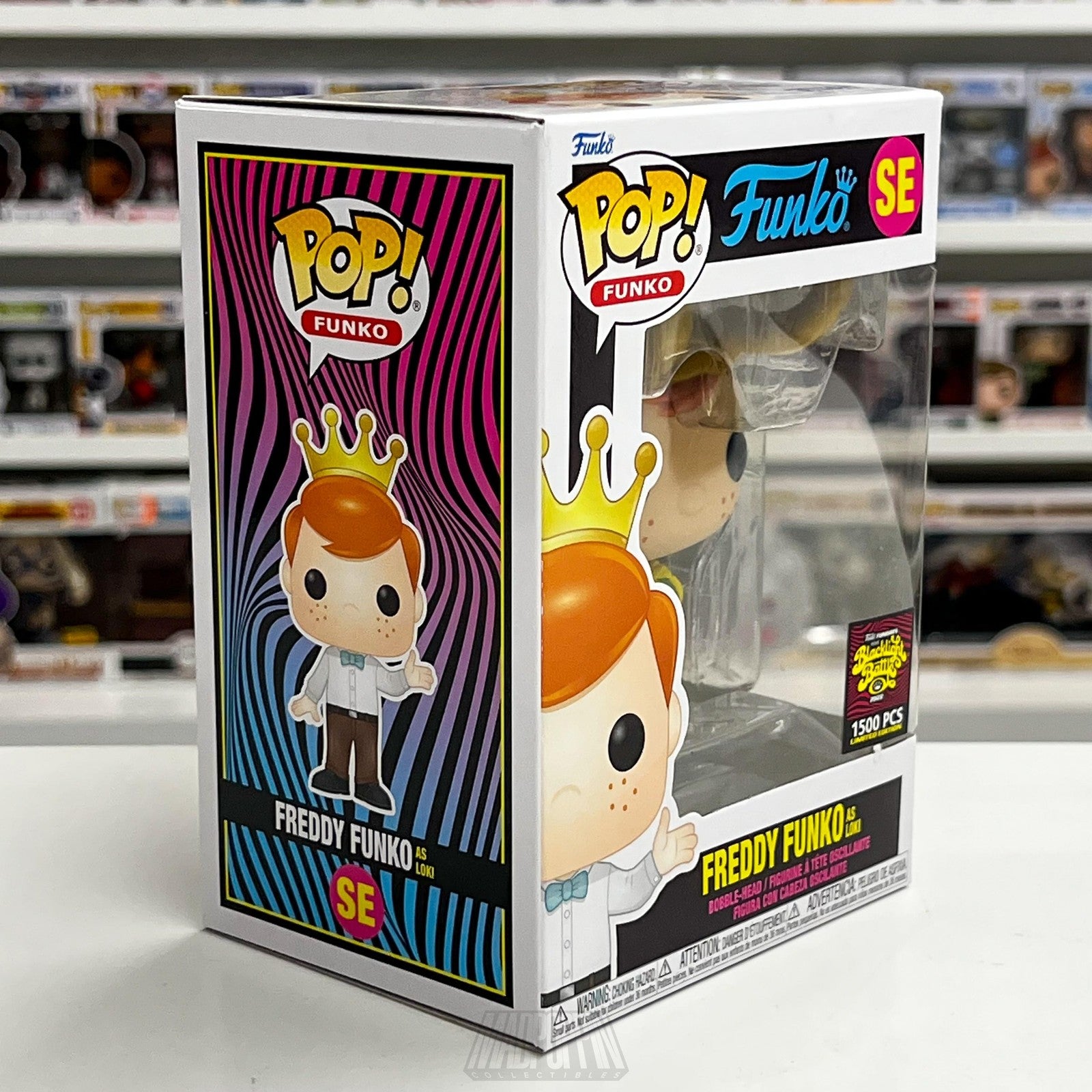 Freddy Funko as Loki Blacklight Battle 2022 Marvel Pop Limited 1500 PCS