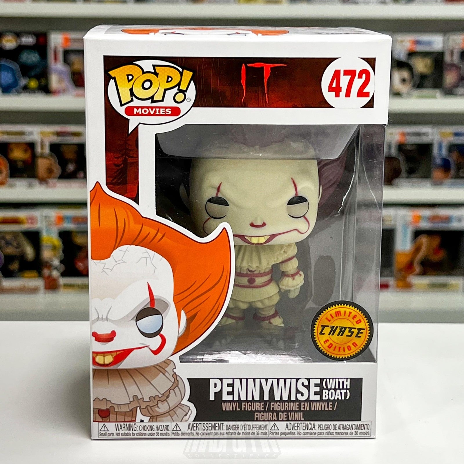 Funko Pop Movies IT Pennywise With Boat 472 Chase Sepia Limited Vinyl Figure NIB