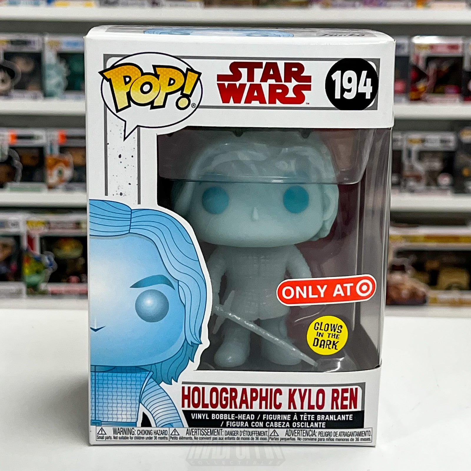 Funko Pop Star Wars Holographic Kylo Ren Glow Target 194 Ben Solo Vinyl Figure1