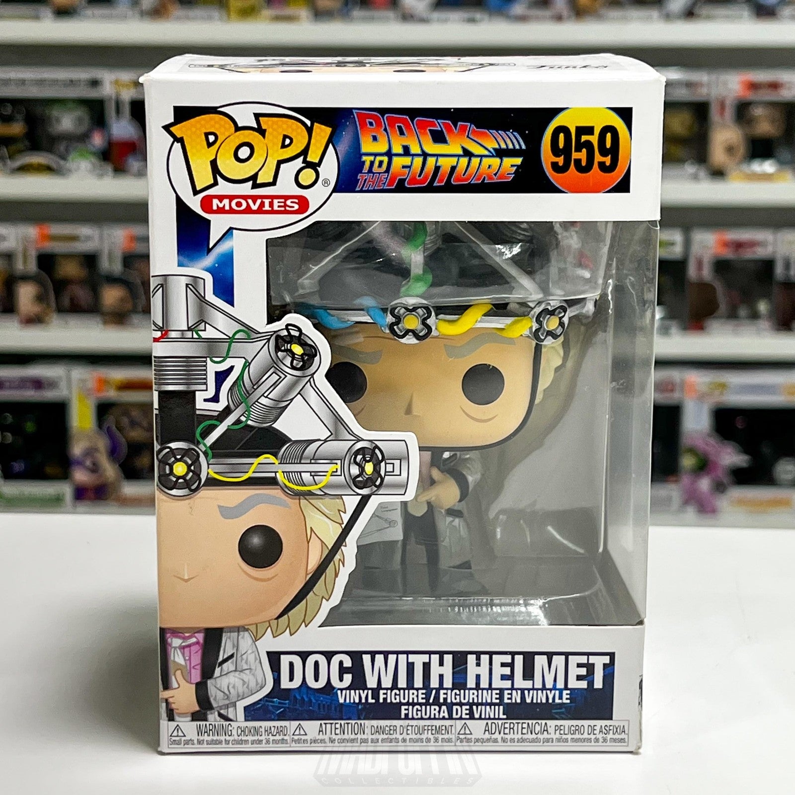 Funko Pop Movies Back to the Future Doc Brown with Helmet #959 Vinyl Figure Toy