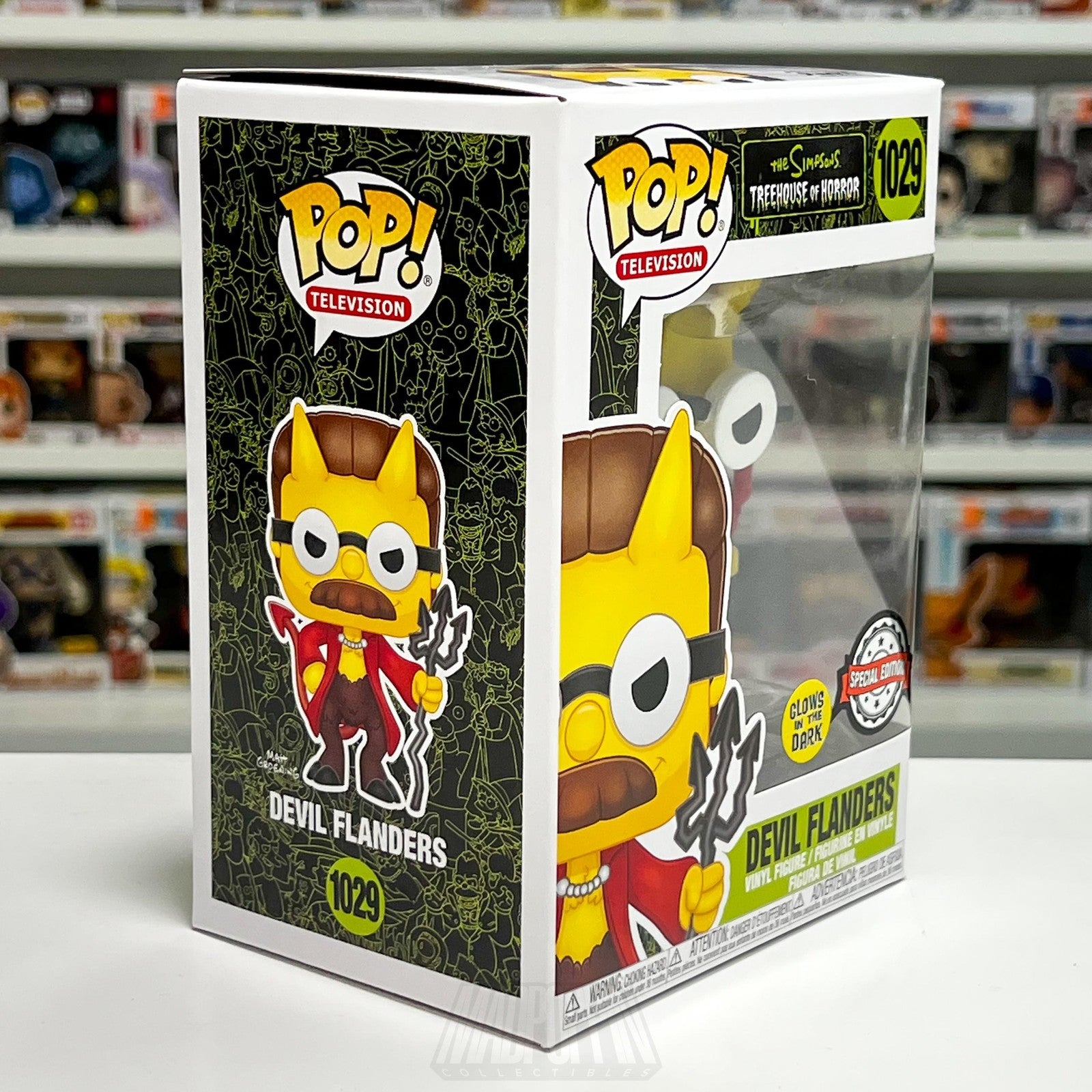 Funko Pop Simpsons Treehouse of Horror Devil Flanders 1029 Glow Special Edition