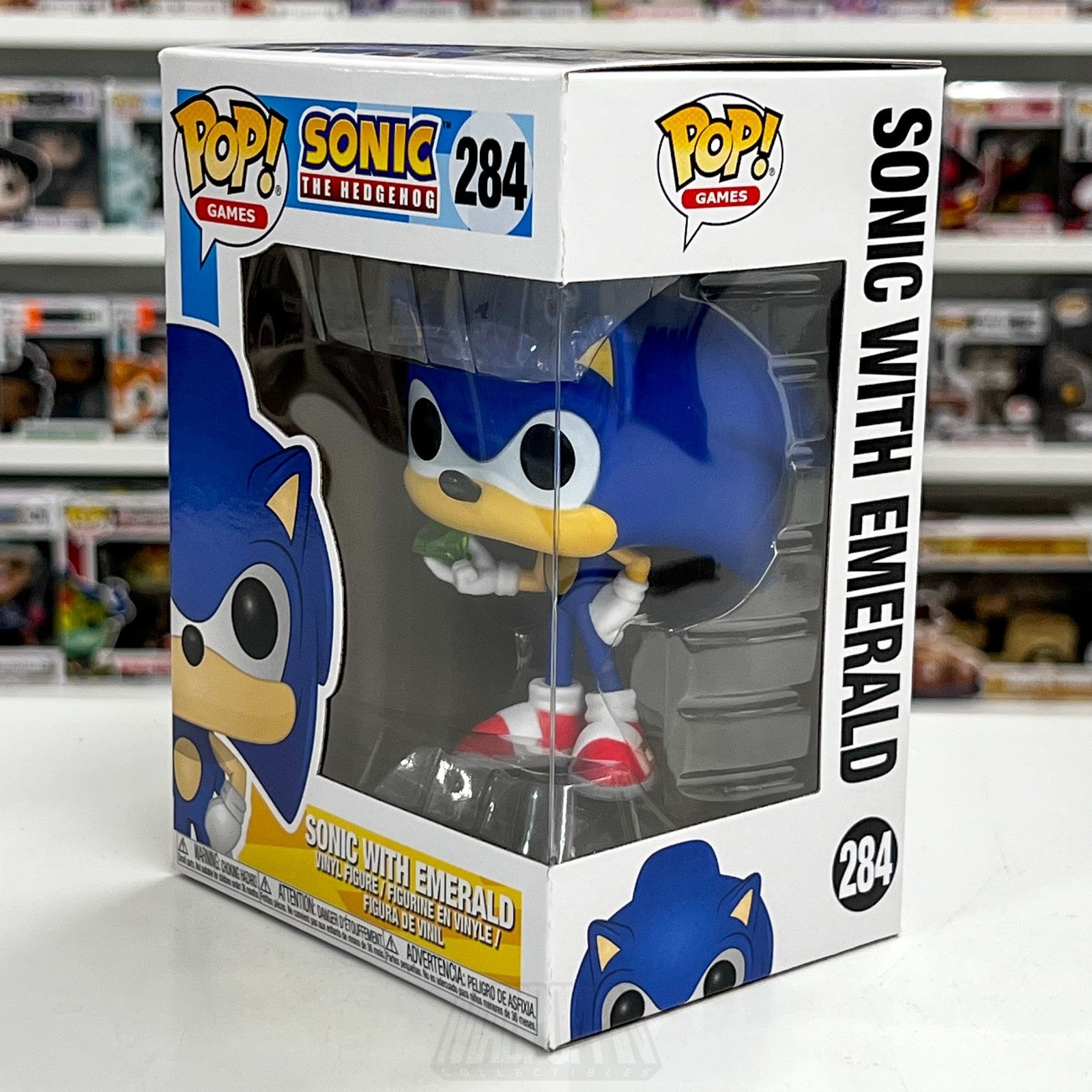 Funko Pop Video Games Sonic The Hedgehog With Emerald 284 Sega Toy Vinyl Figure1