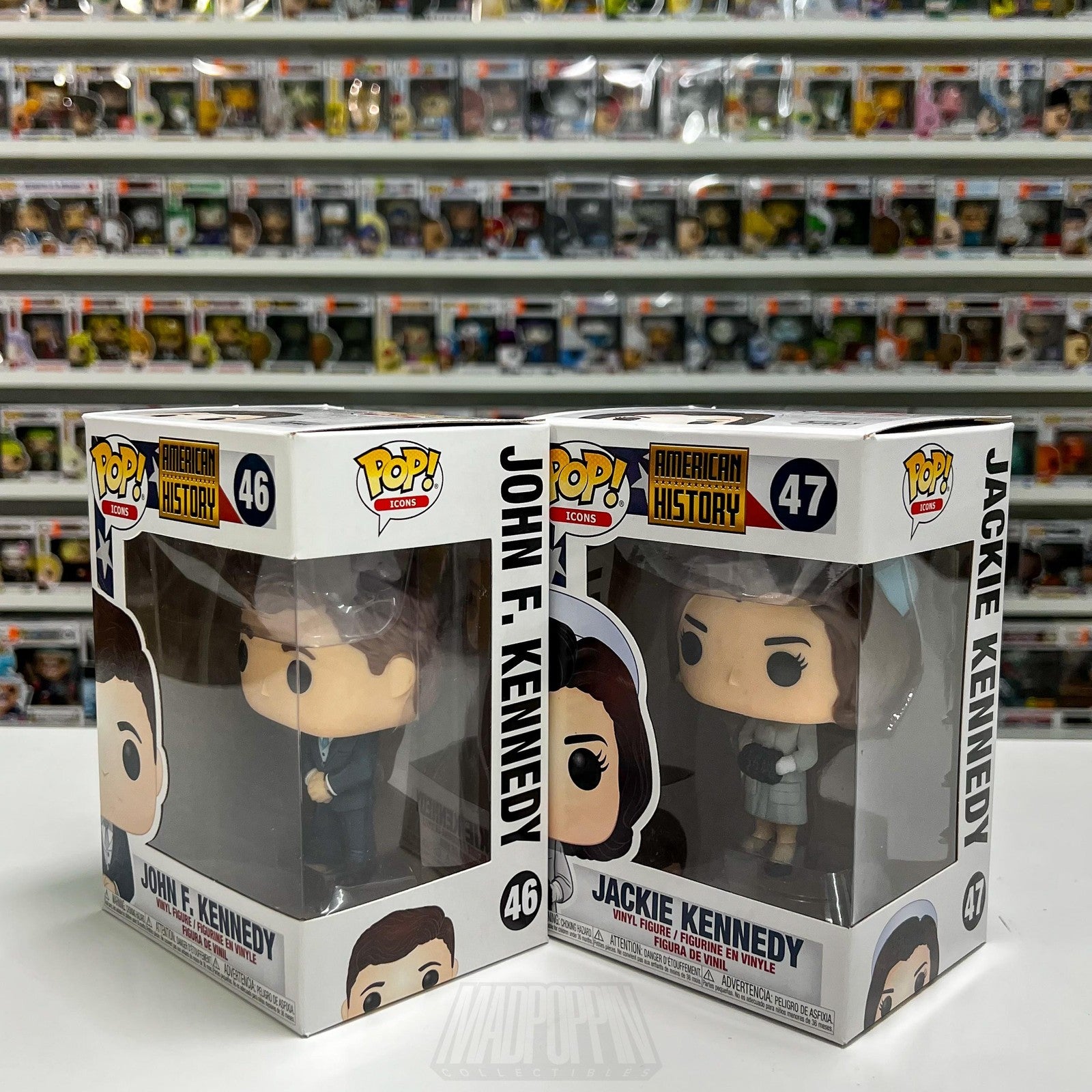 Funko Pop Icons American History John F Kennedy Jackie 46 47 Set Toy Politics