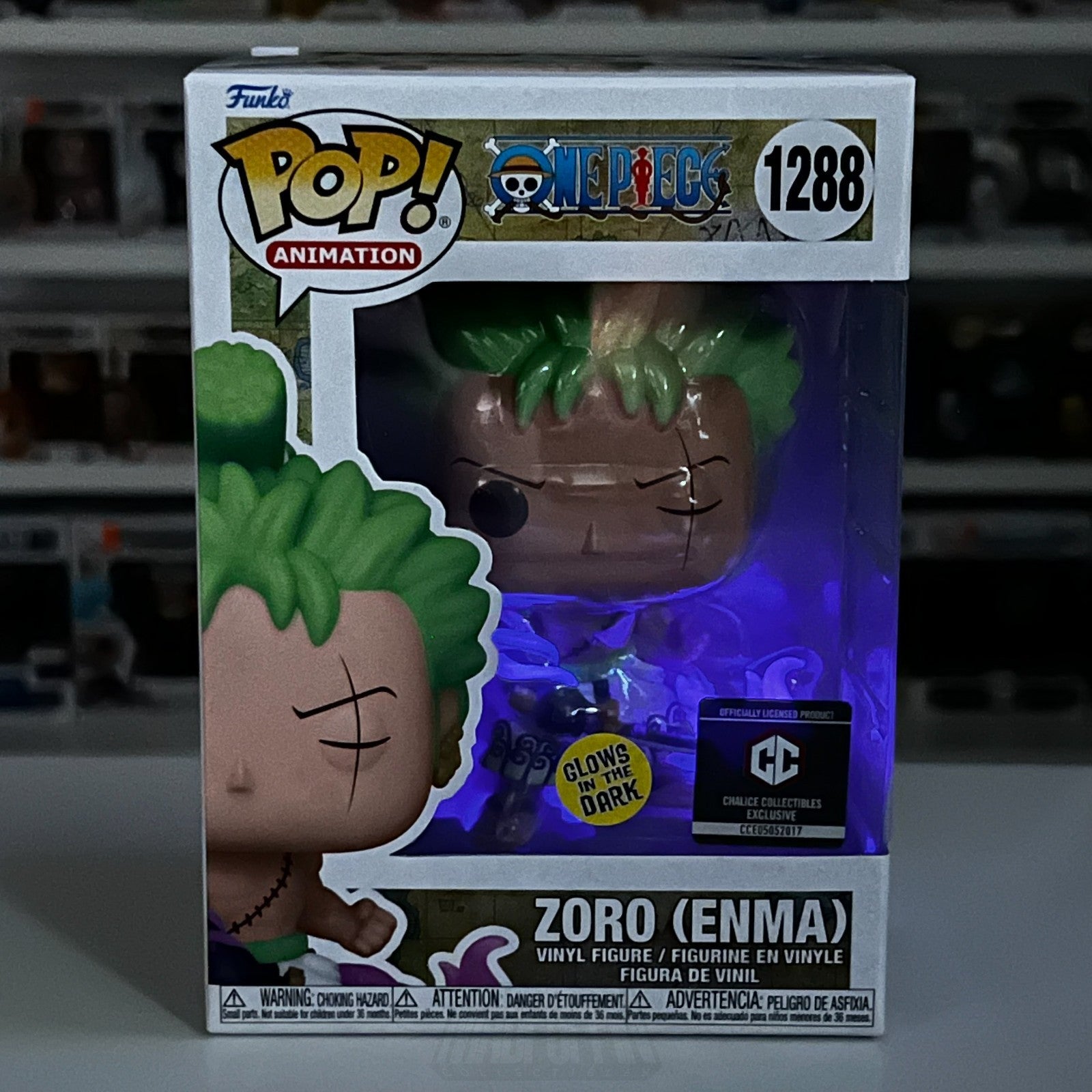 Funko Pop Anime One Piece Zoro Enma Chalice Collectibles Glow 1288 Vinyl Figure0