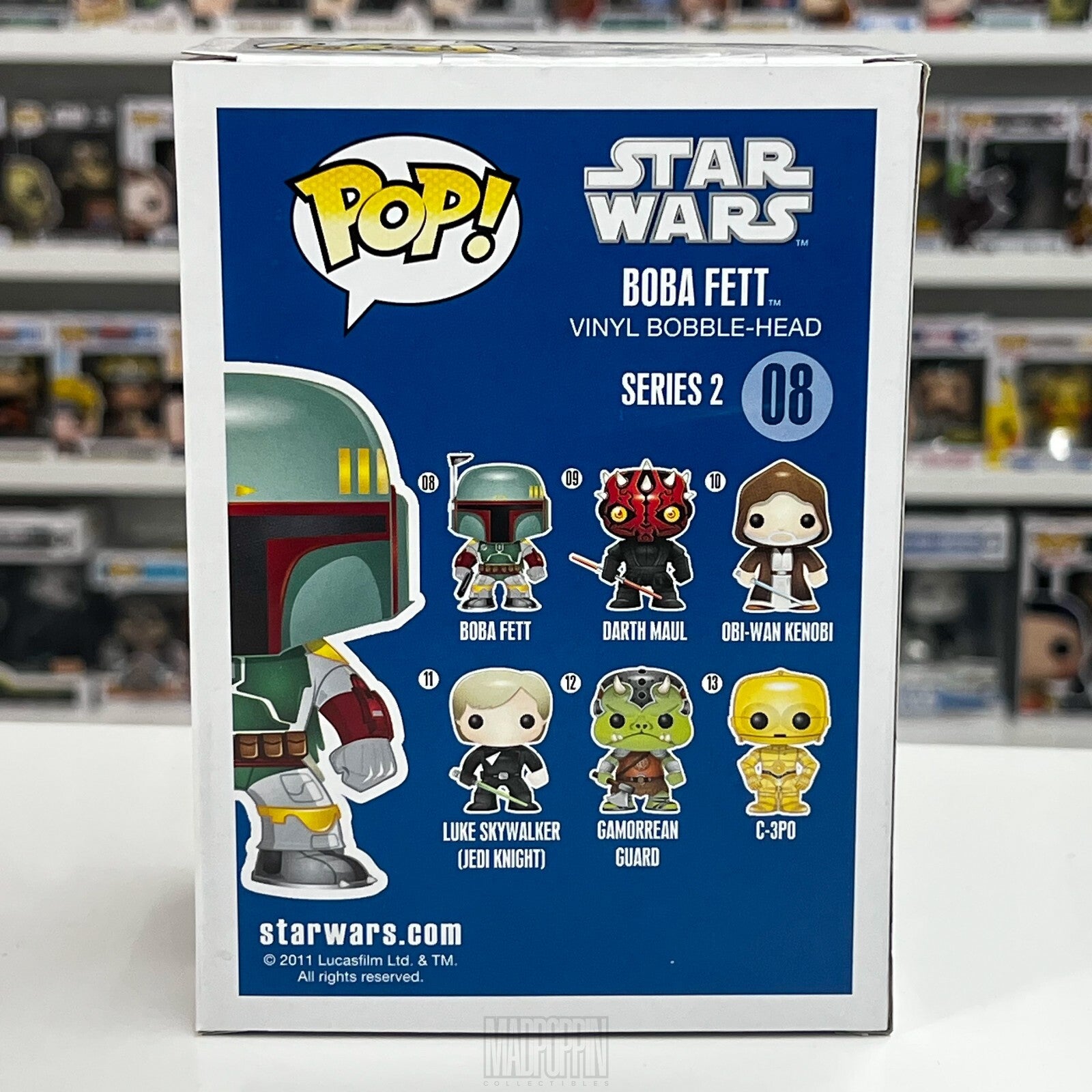Funko Pop Star Wars Boba Fett Blue Box 1st Release Large Font Vaulted 08