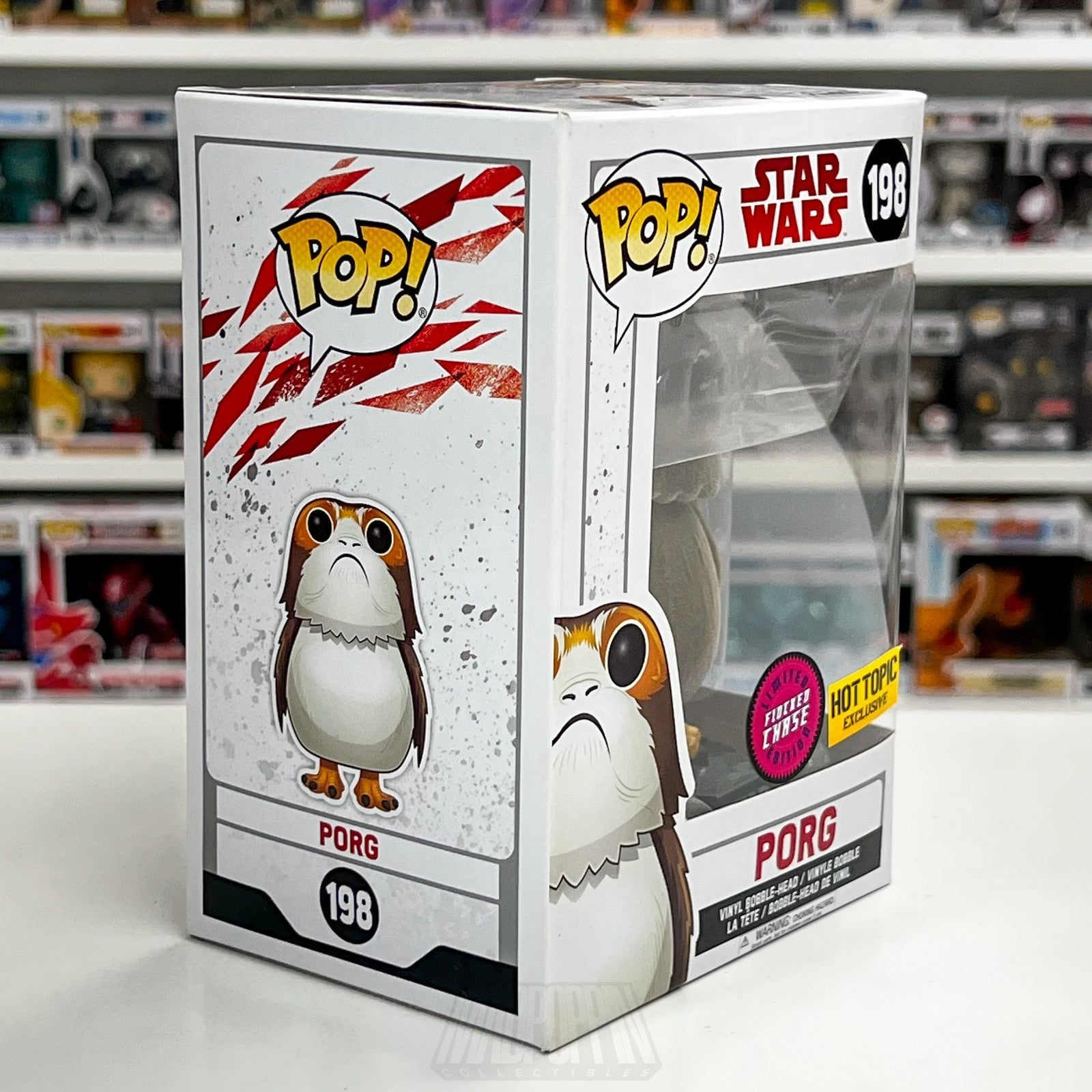 Funko Pop Star Wars Porg Open Mouth Flocked Chase Hot Topic 198 Toy Vinyl Figure5
