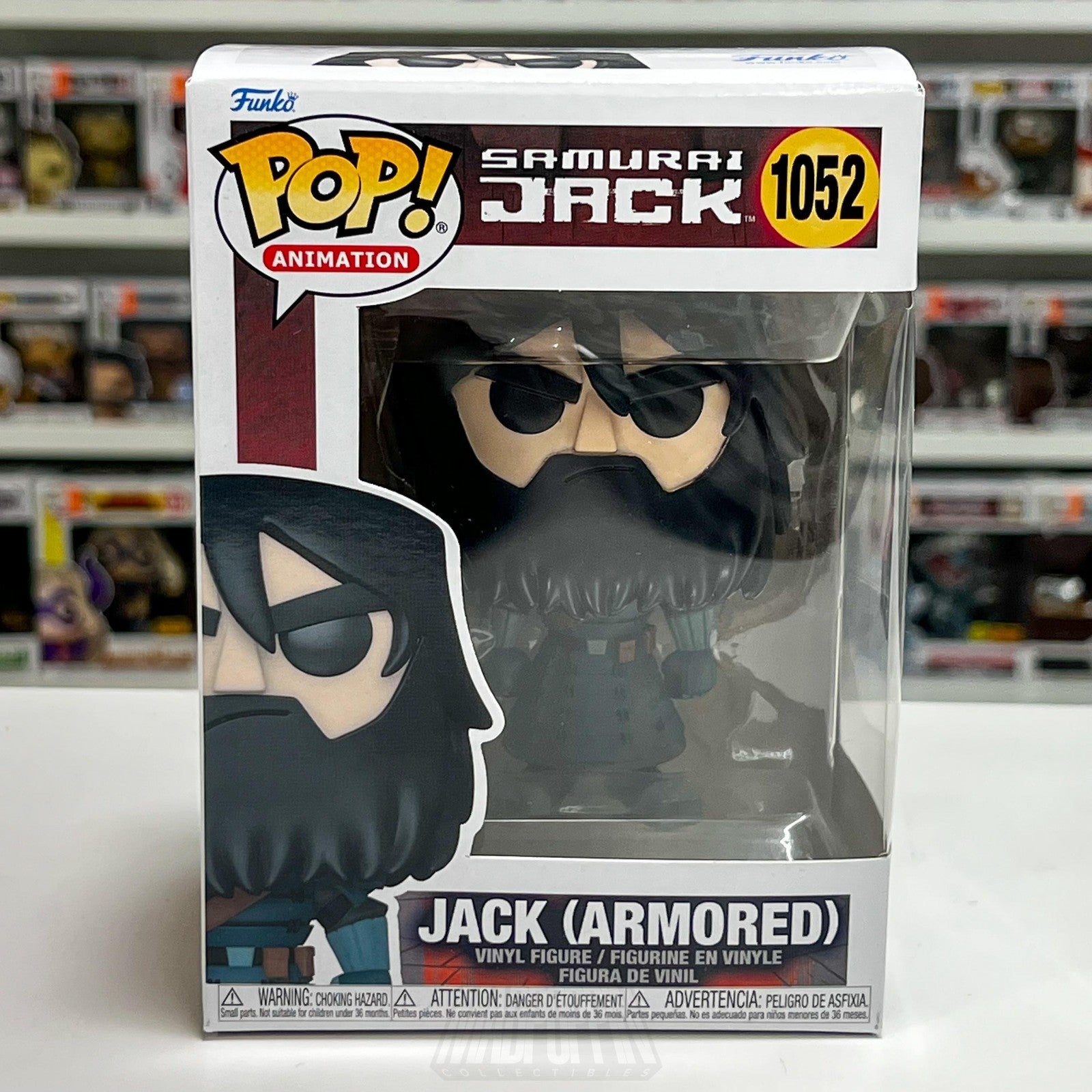Funko Pop Animation Samurai Jack Armored No Helmet 1052 Vinyl Figure Cartoon Toy