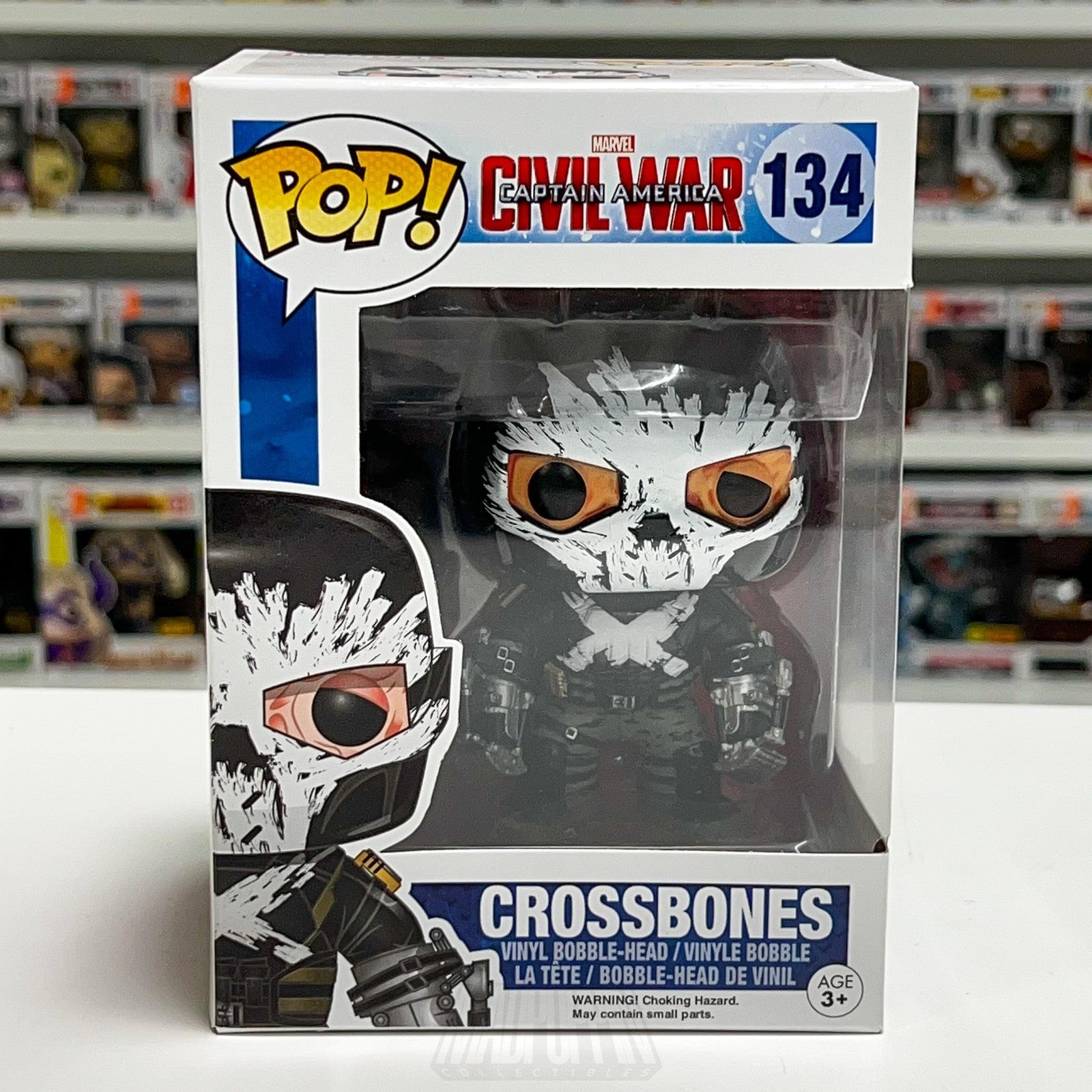 Funko Pop Marvel Captain America Civil War Crossbones 134 Vinyl Bobble-Head Toy