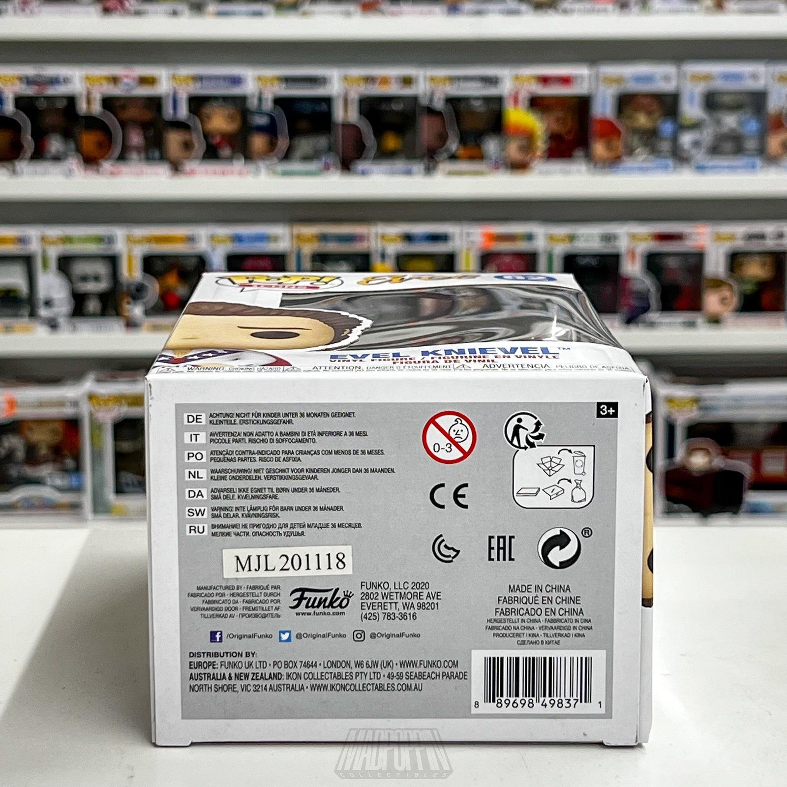 Funko Pop Icons Evel Knievel 62 Vinyl Figure Collectible New in Box Mint