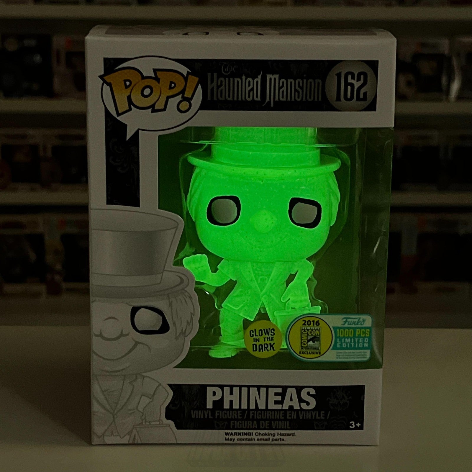 Funko Pop Disney Haunted Mansion Phineas #162 Glow in the Dark LE 1000 2016