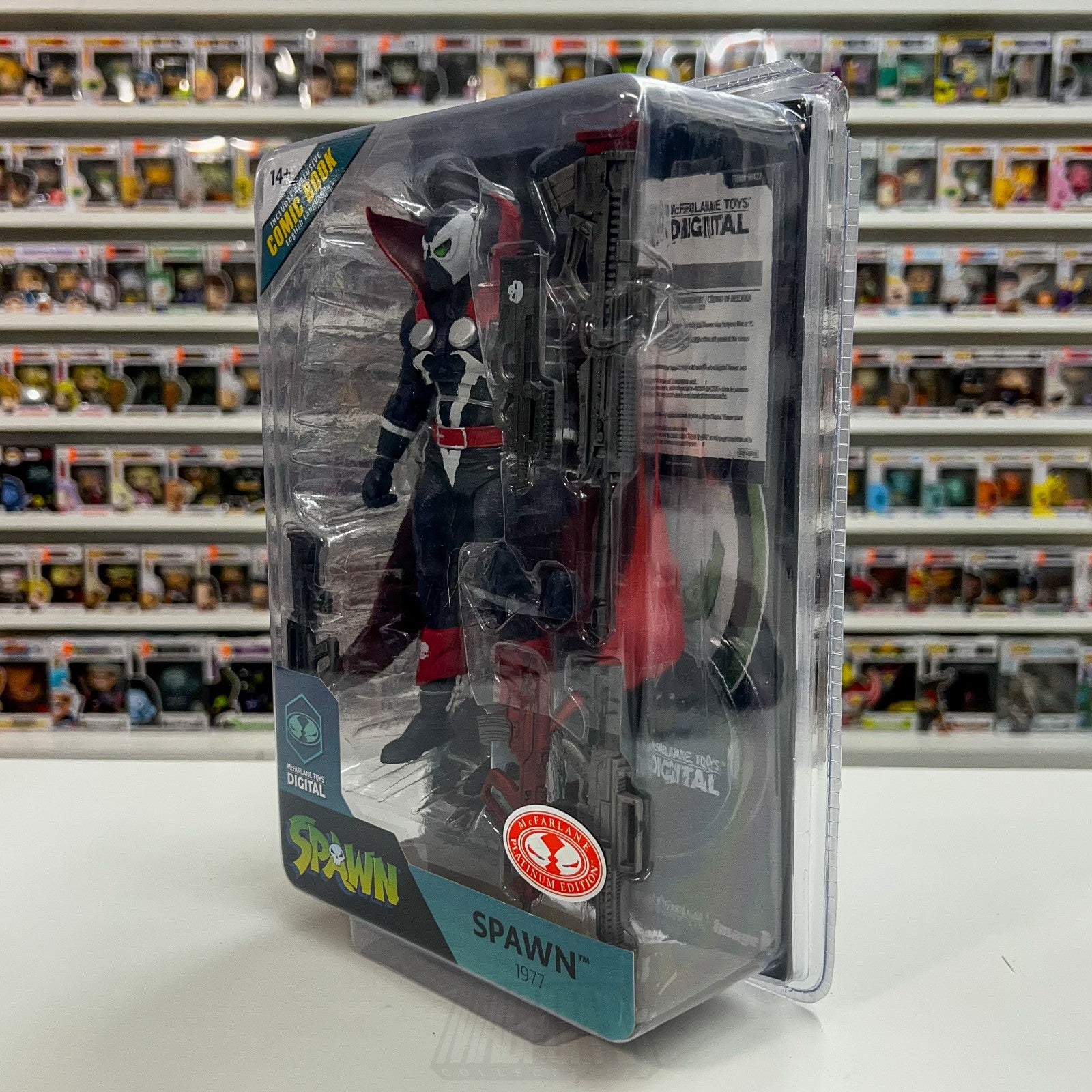 McFarlane Toys Spawn 1977 Page Punchers RED PLATINUM 7" Action Figure Comic Book