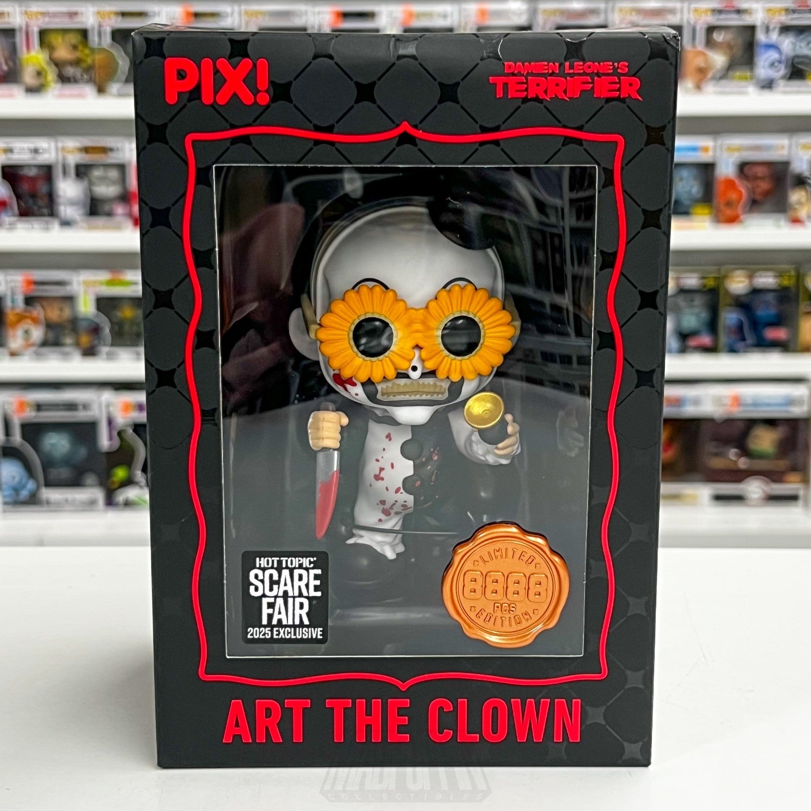 Thrilljoy PIX Art the Clown Hot Topic Scare Fair 2025 Bloody Clown Vinyl Figure0